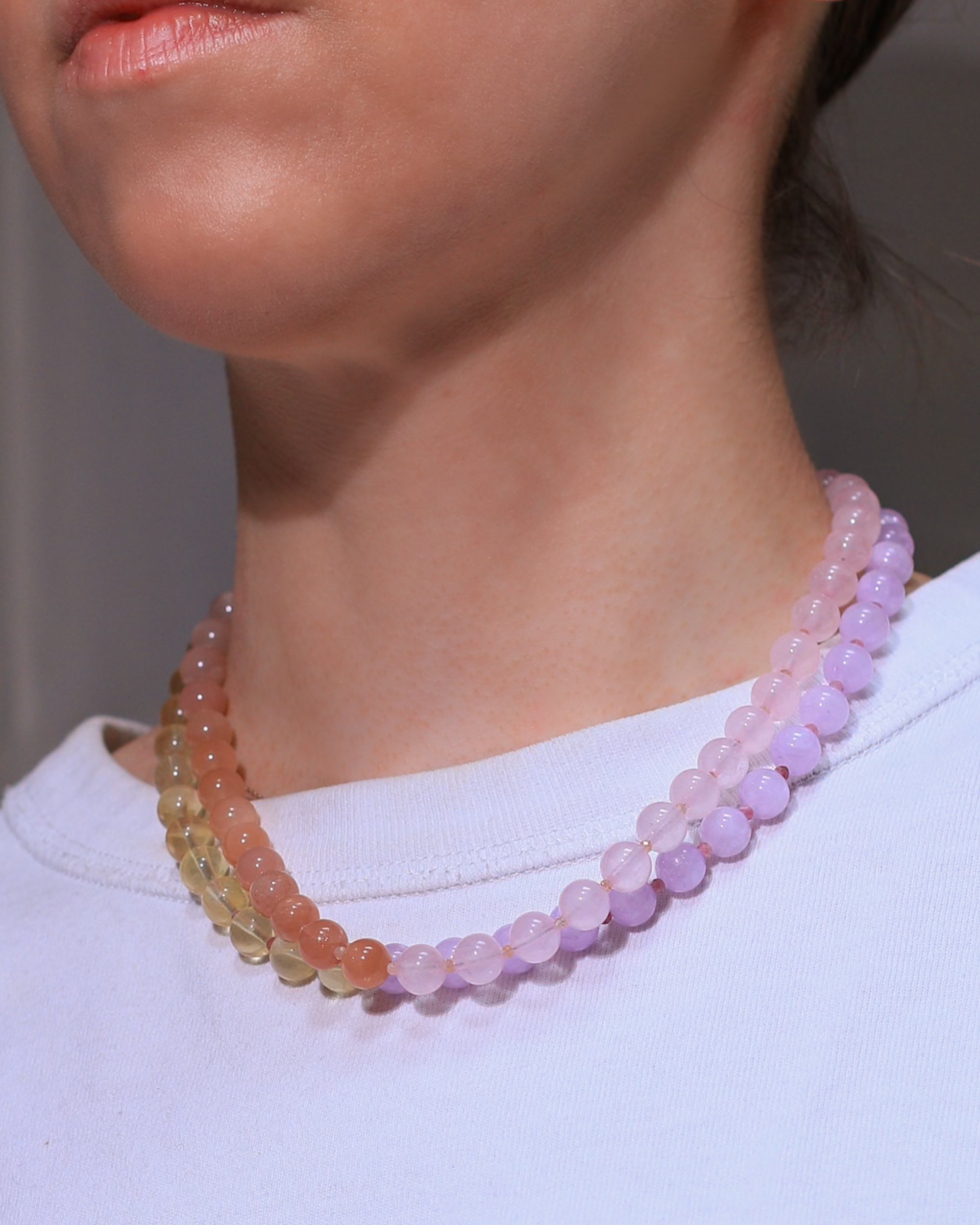 Aurora Necklace | Sonnenstein, Mondstein, Rosenquarz