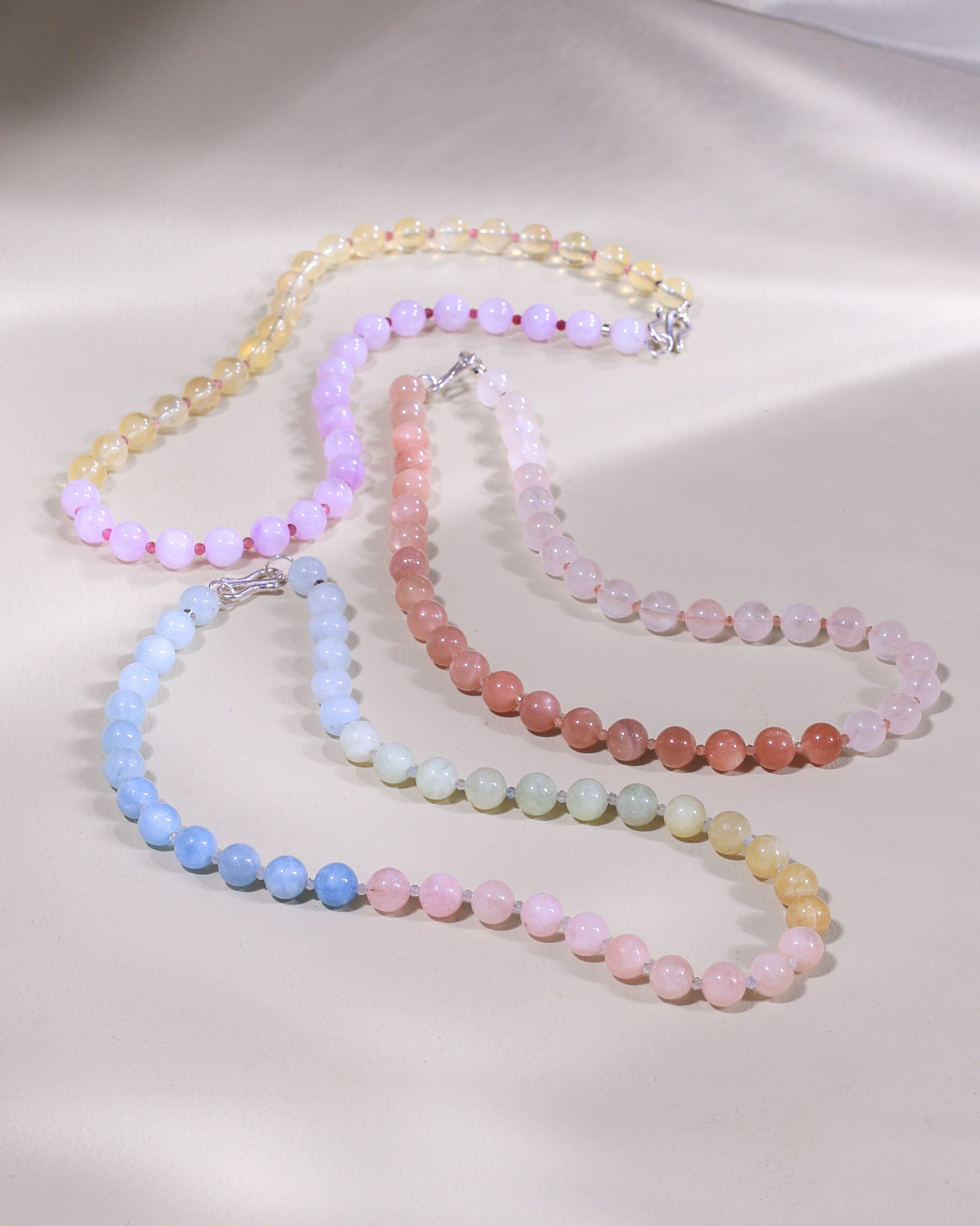 Sorbet Necklace | Kunzit, gelber Fluorit, pinker Turmalin