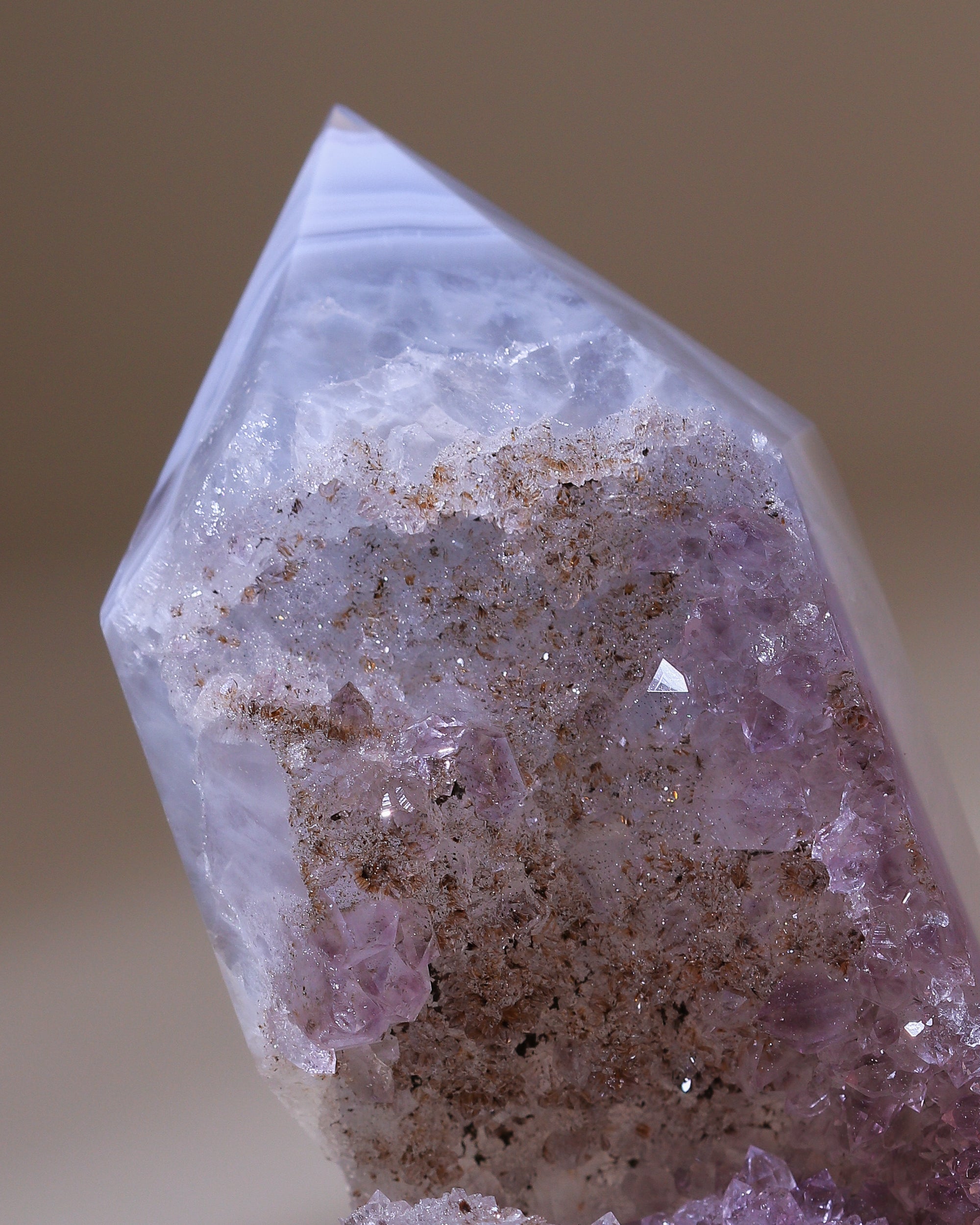 Achat / Amethyst Spitze, Einzelstück