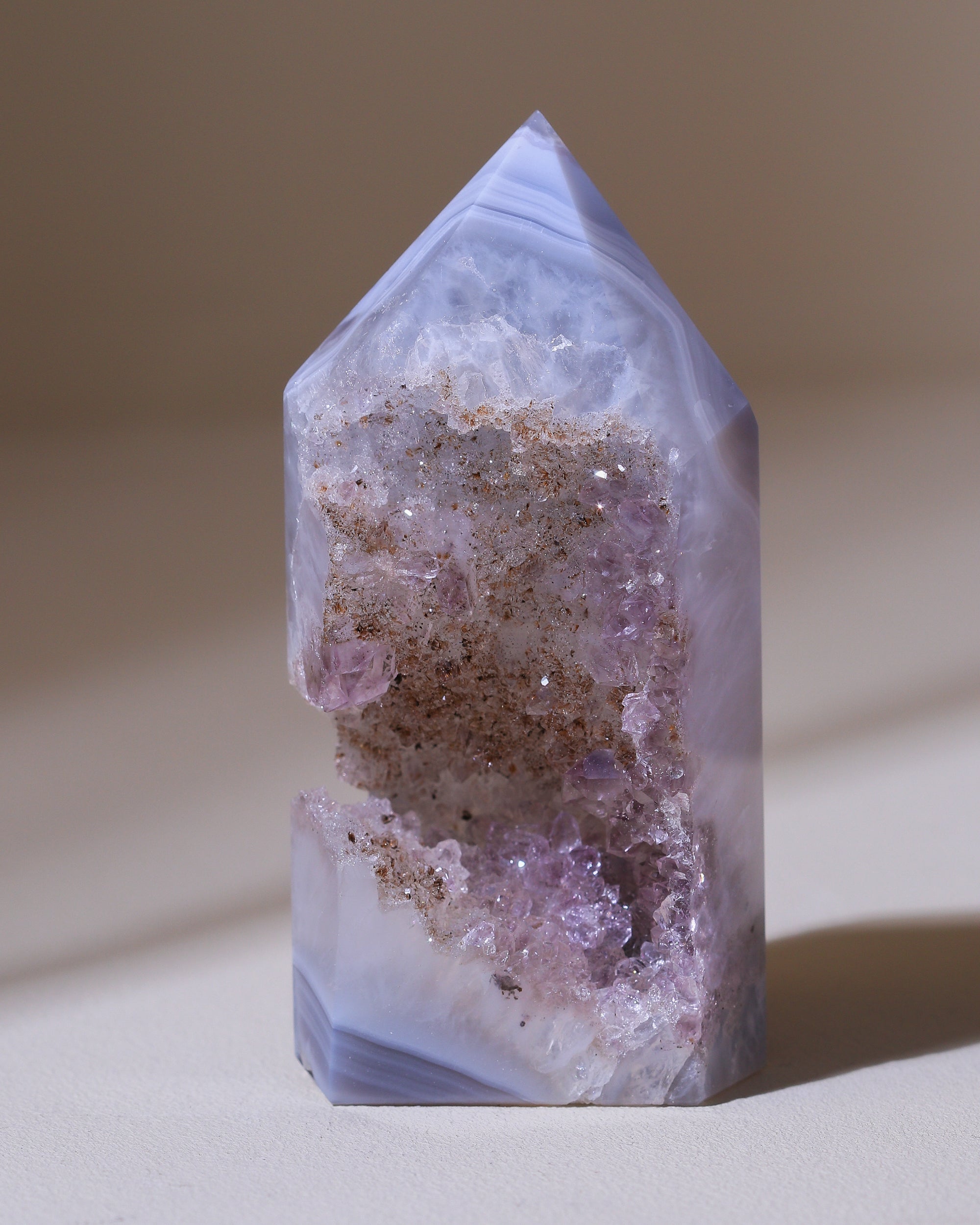 Achat / Amethyst Spitze, Einzelstück