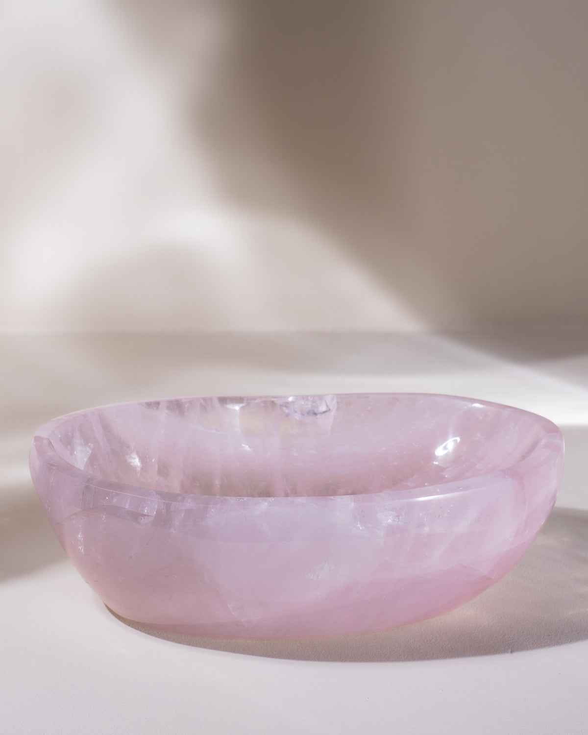 large rose quartz bowl, unique piece