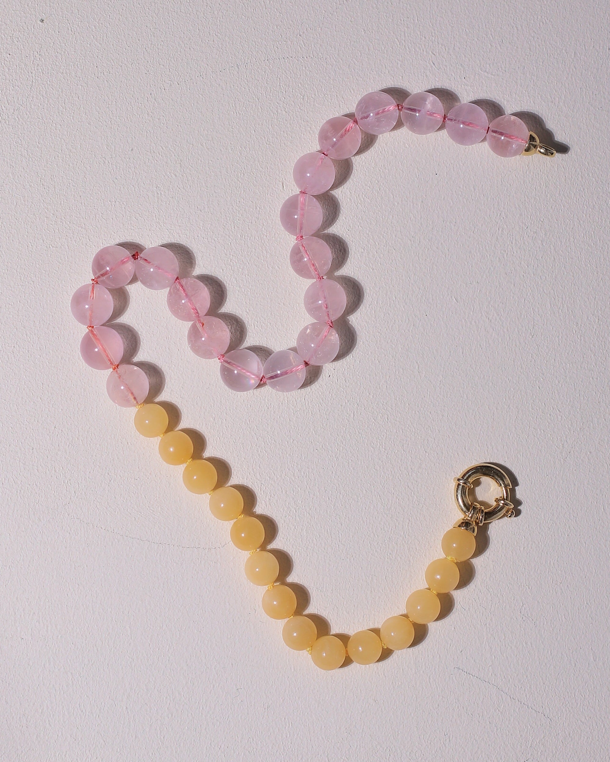 Sunrise Necklace | Rose quartz, orange calcite