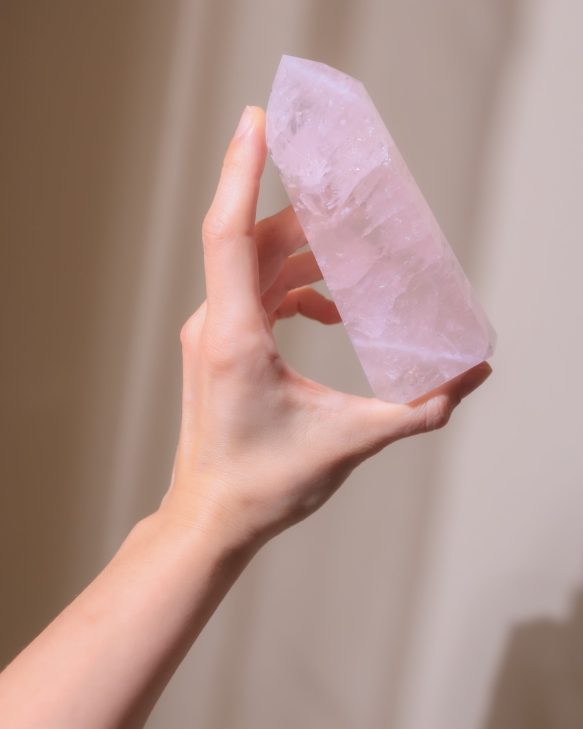 Rosenquarz Spitze, Einzelstück