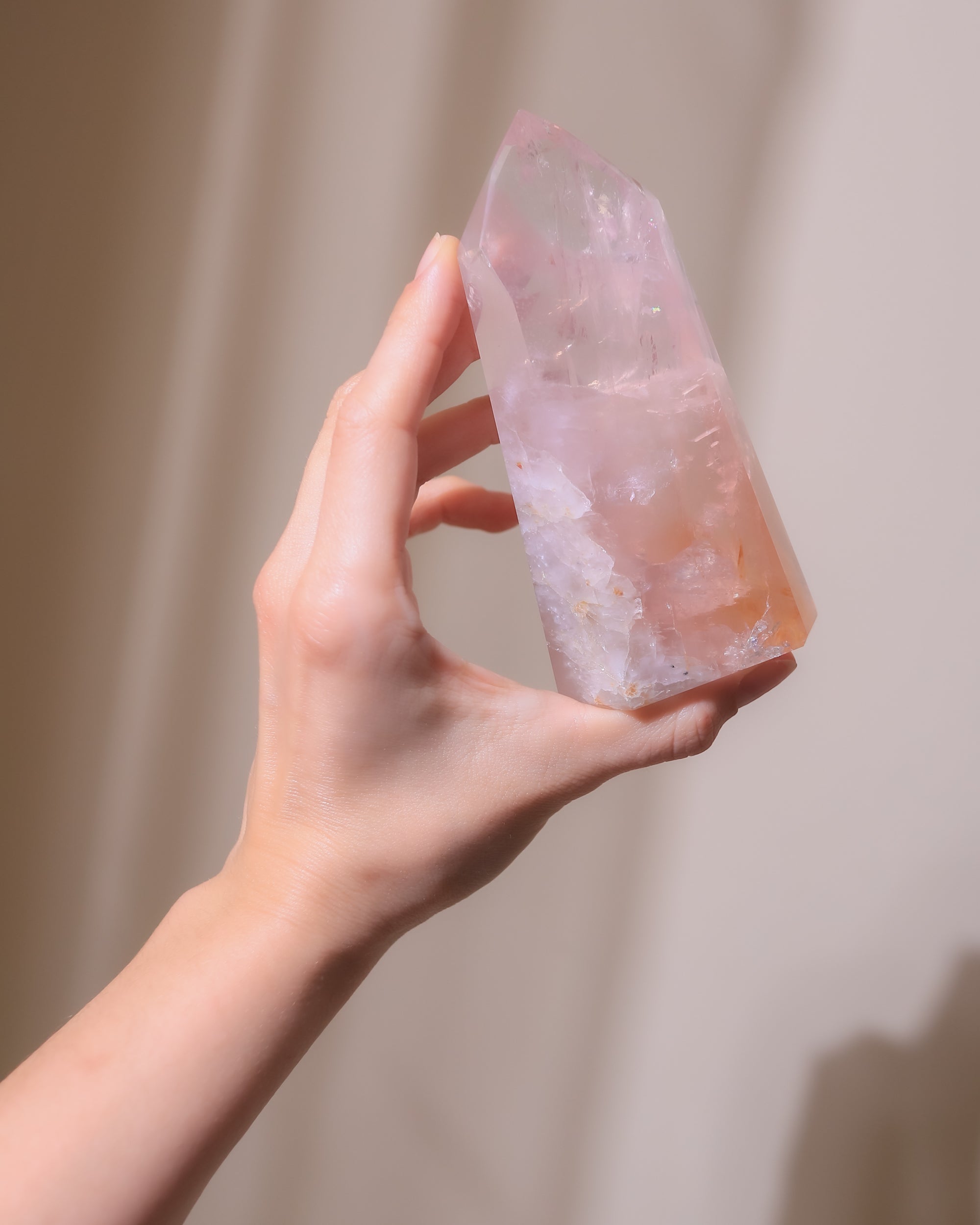 Rosenquarz / Golden Healer, Einzelstück