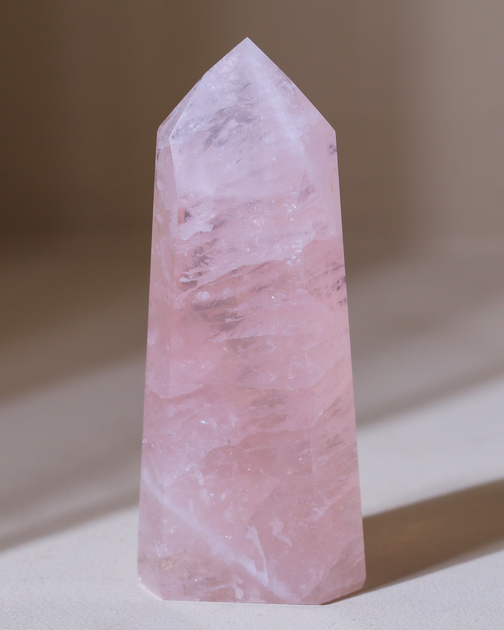 Rosenquarz Spitze, Einzelstück