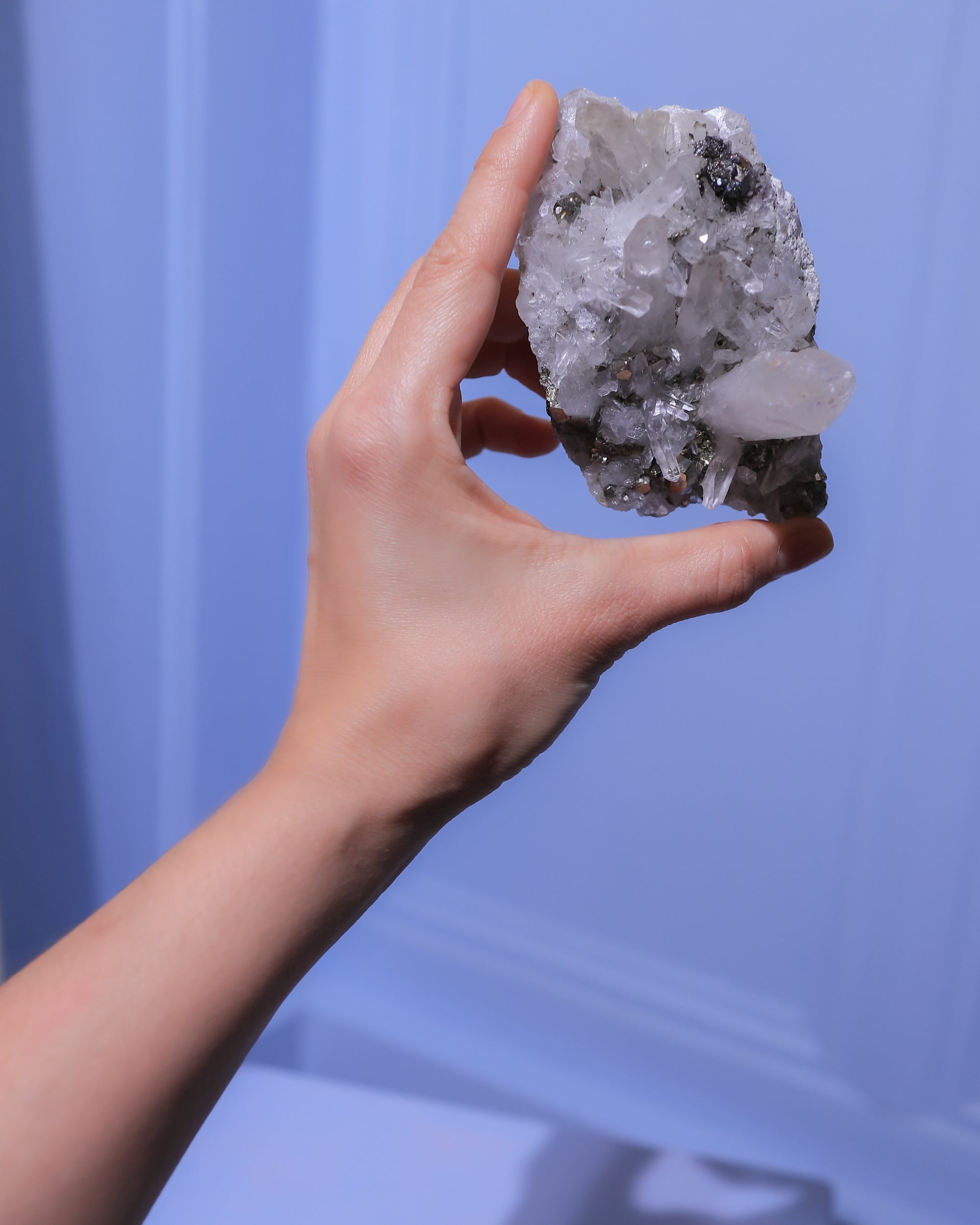 Bergkristall mit Pyrit, Einzelstück