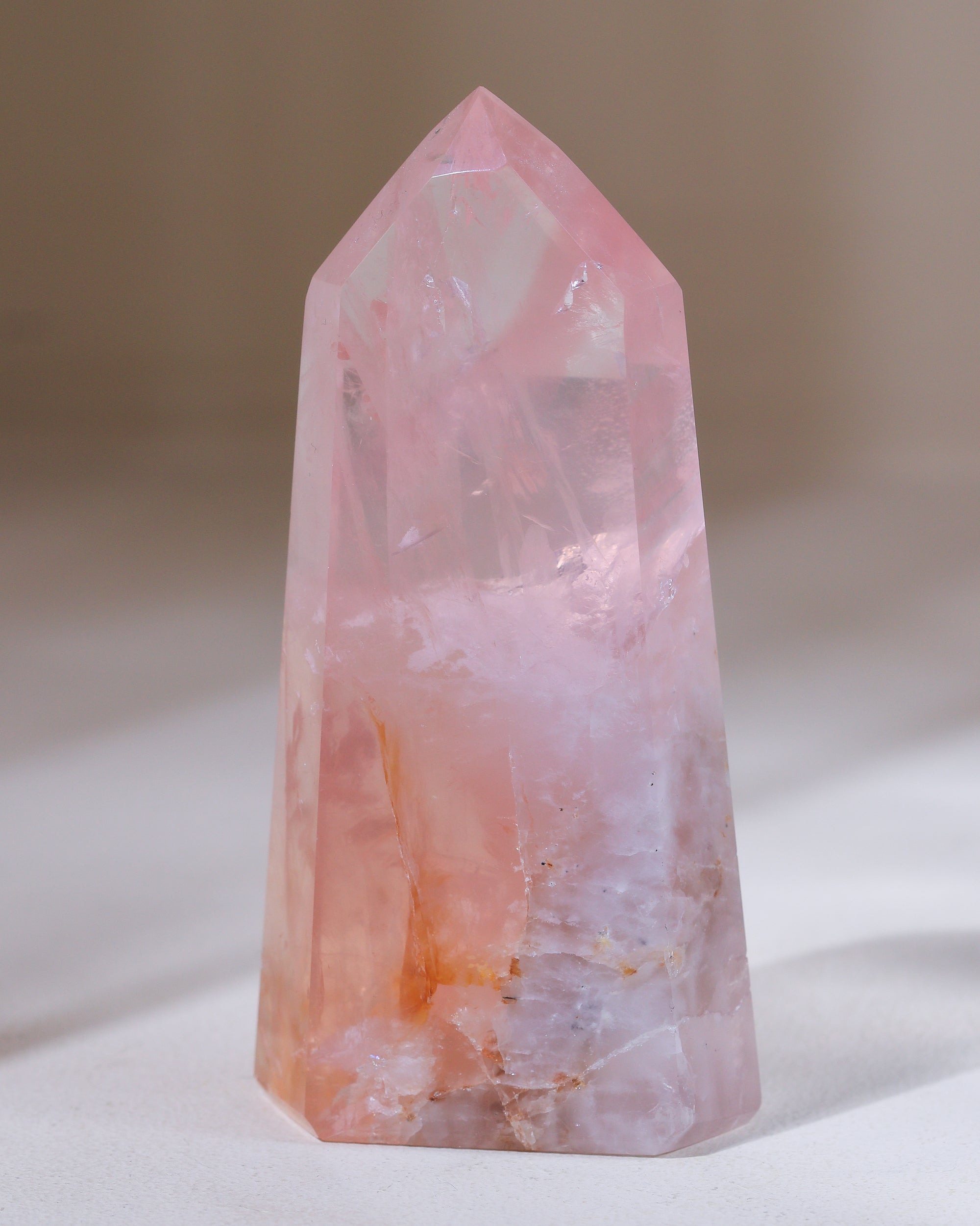 Rosenquarz / Golden Healer, Einzelstück