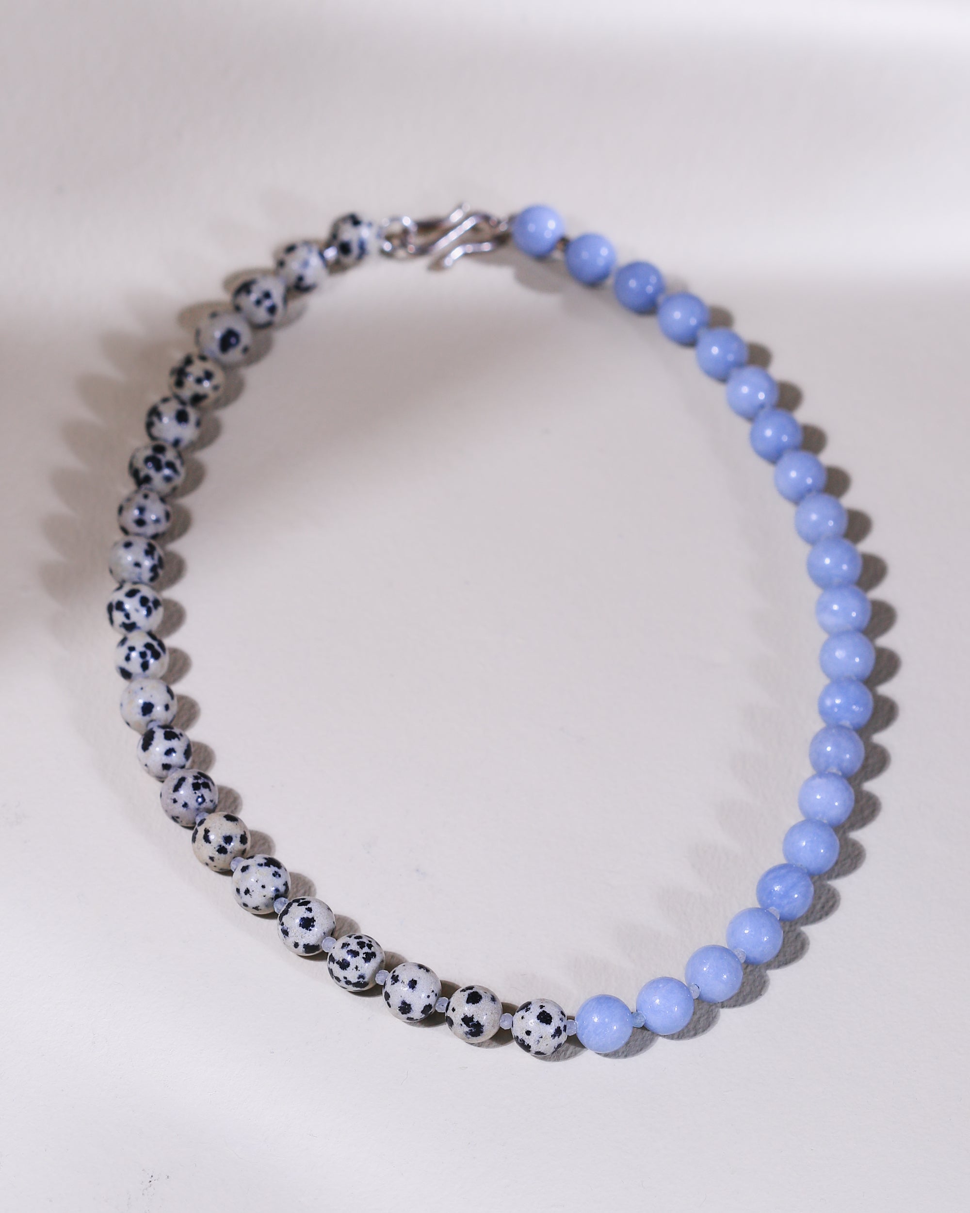 Theia Necklace | Dalmatinerjaspis, Angelit, Aquamarin