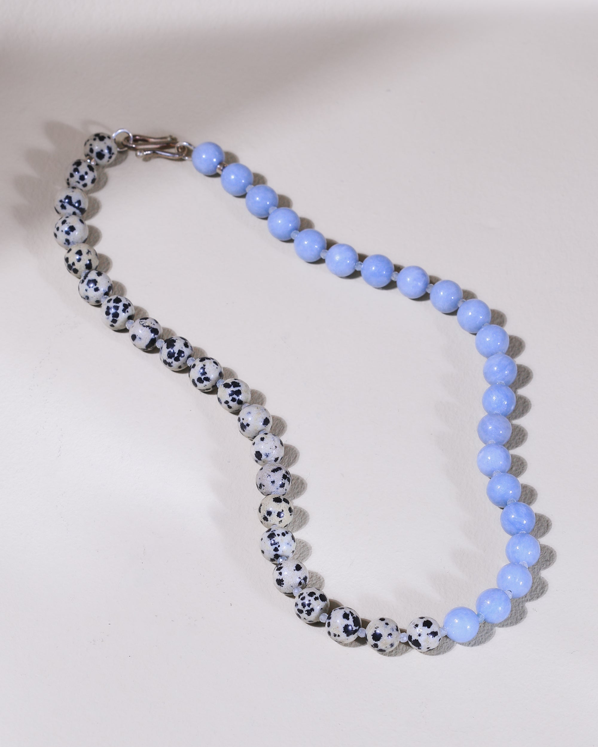 Theia Necklace | Dalmatinerjaspis, Angelit, Aquamarin
