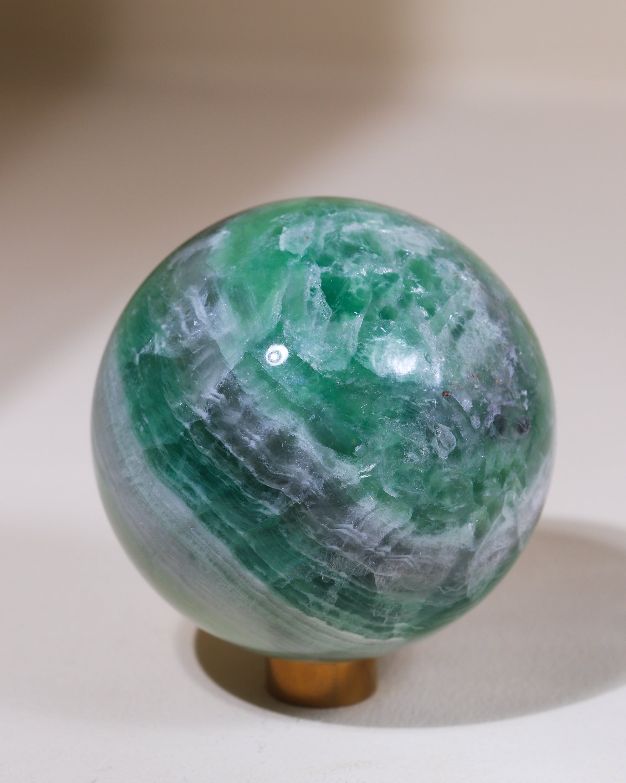 Fluorit Kugel (Seidenfluorit), Einzelstück