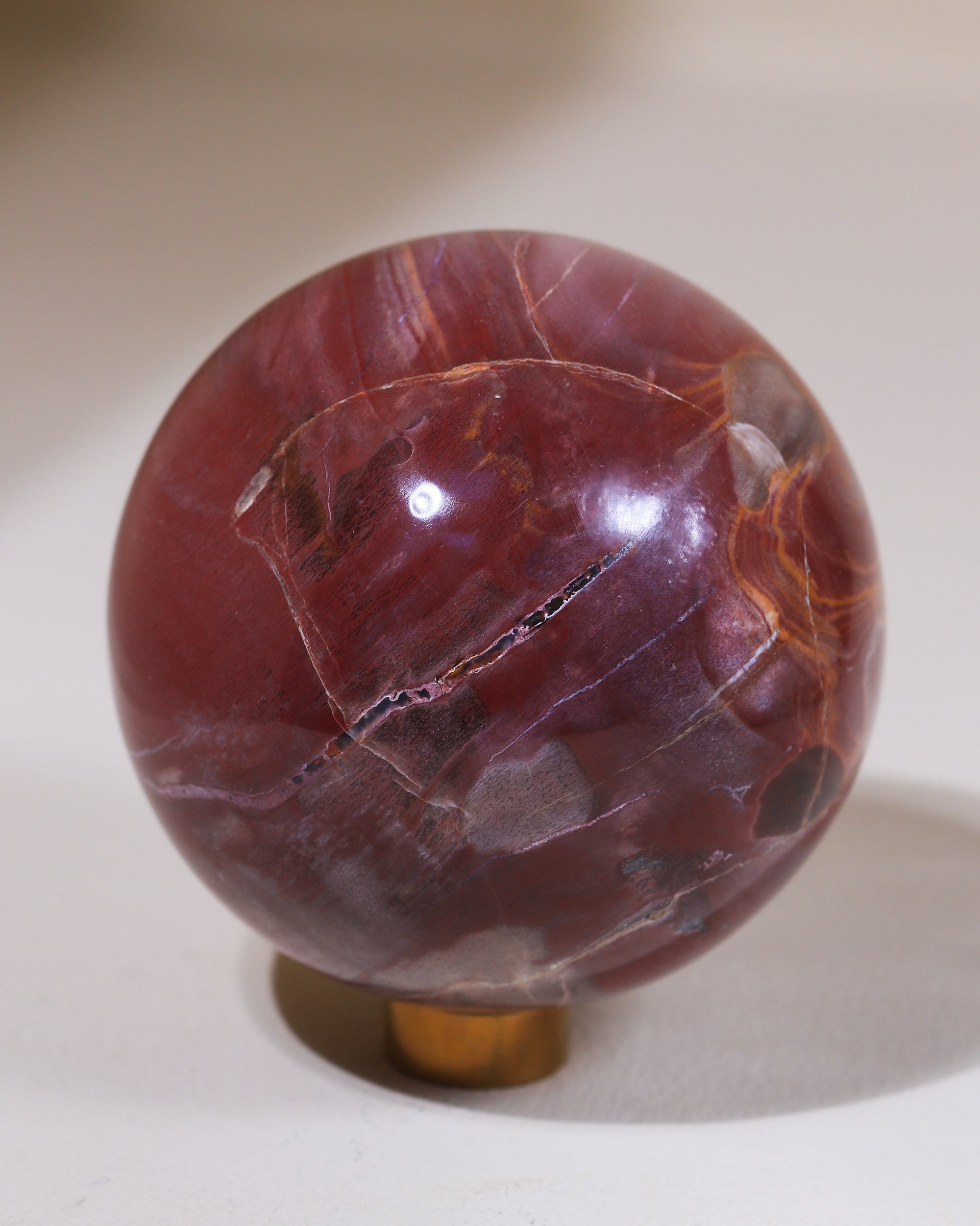 Versteinertes Holz Kugel, Einzelstück