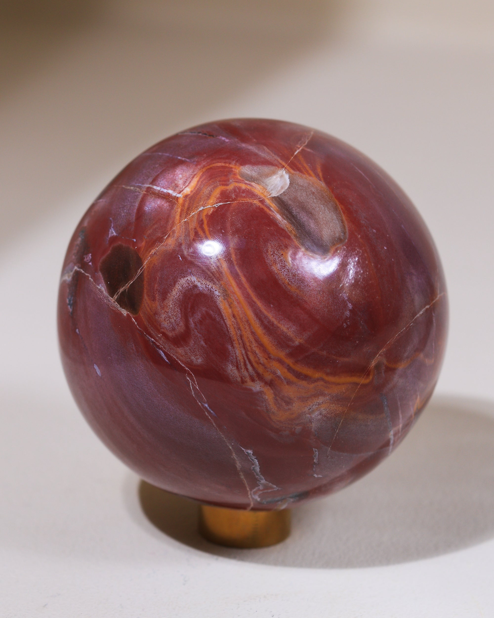 Versteinertes Holz Kugel, Einzelstück
