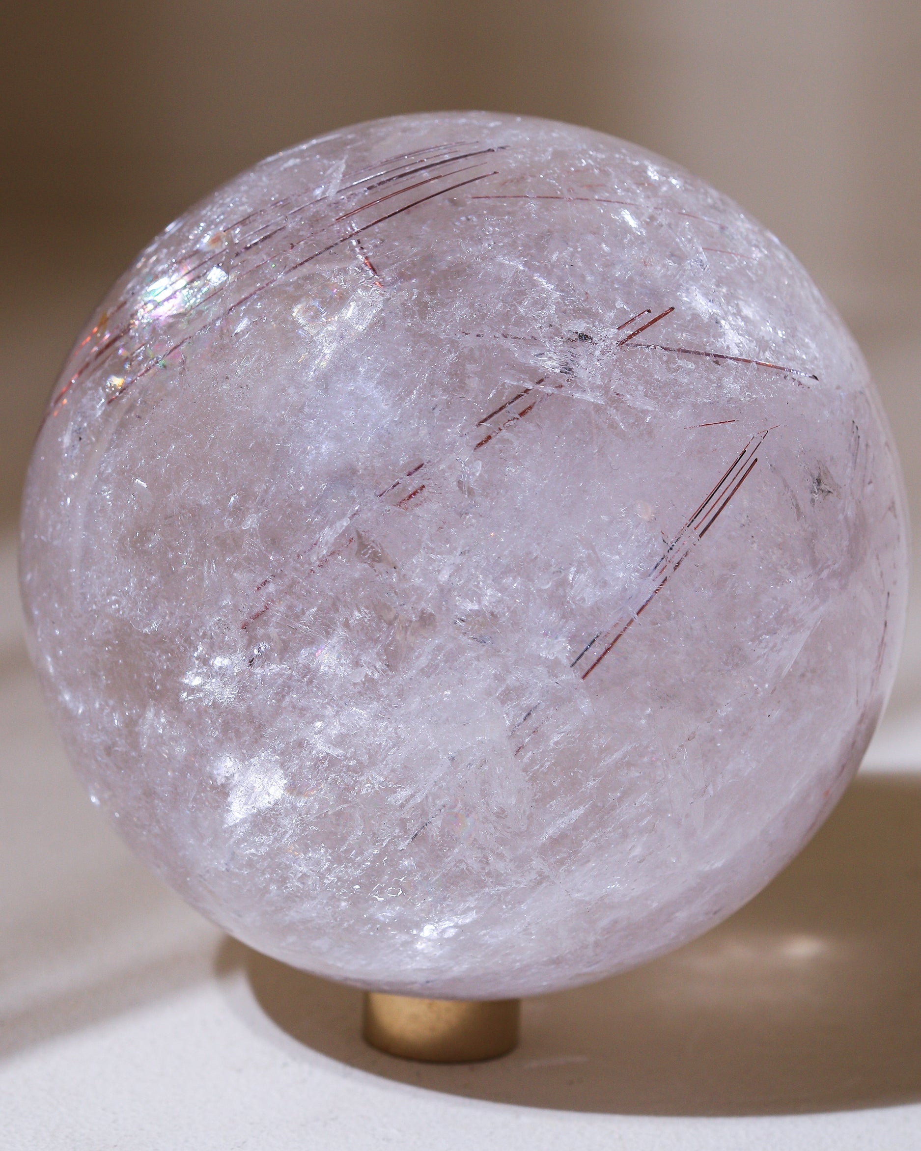 große Rutilquarz Kugel, Einzelstück