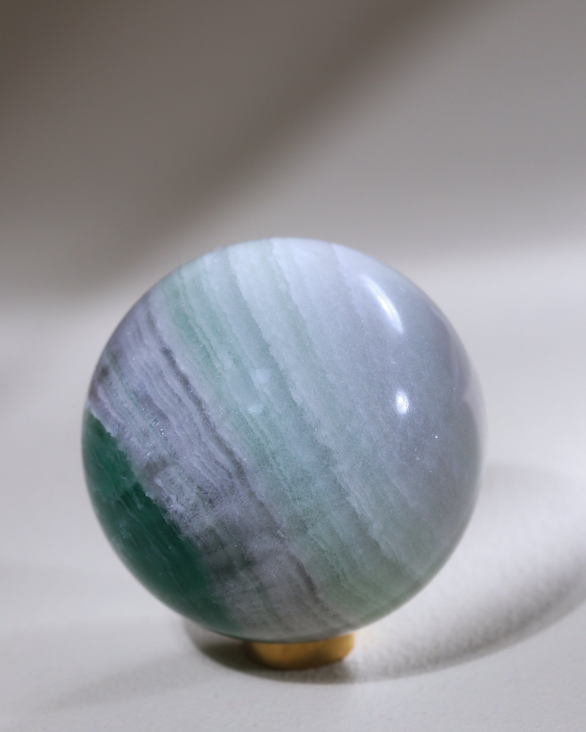 Fluorit Kugel (Seidenfluorit), Einzelstück