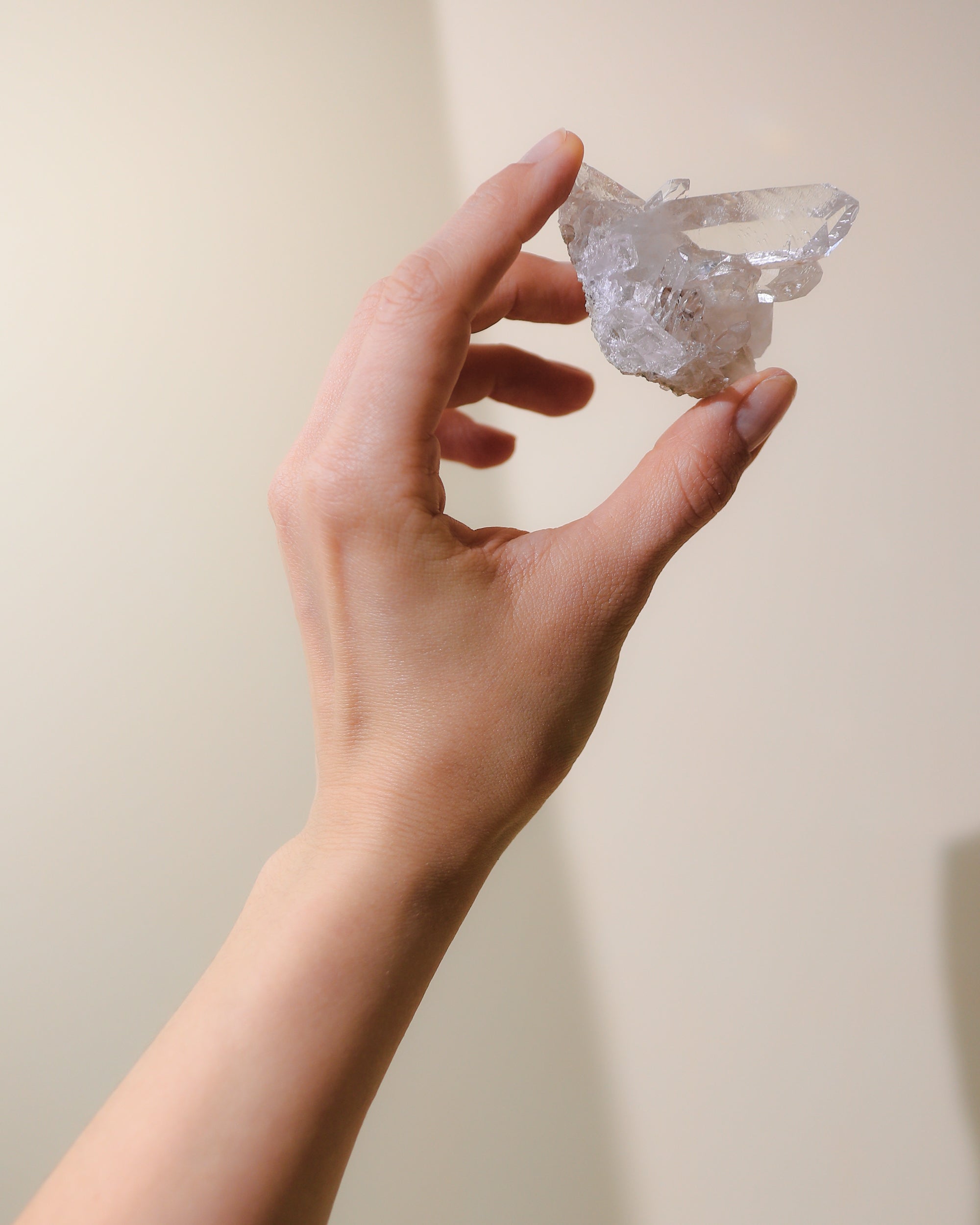 glasklare Bergkristall Naturform, Einzelstück