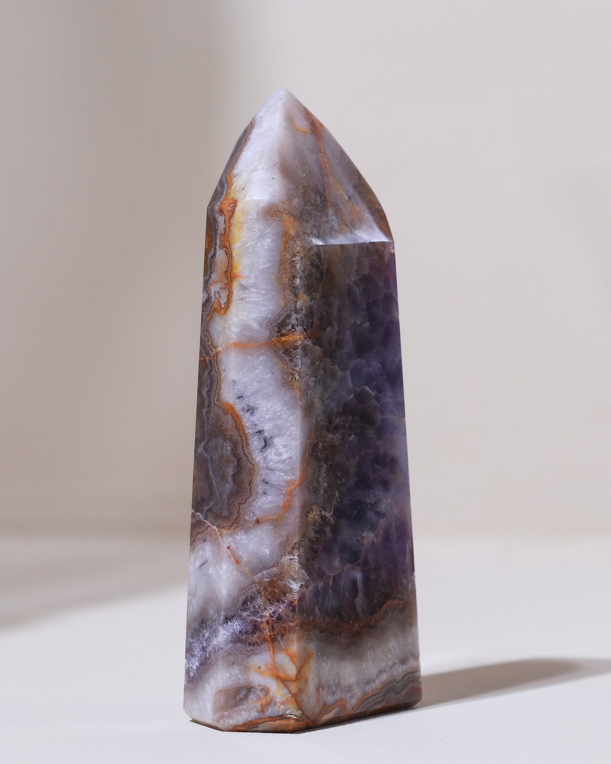 Agathyst Spitze (Achat mit Amethyst), Einzelstück