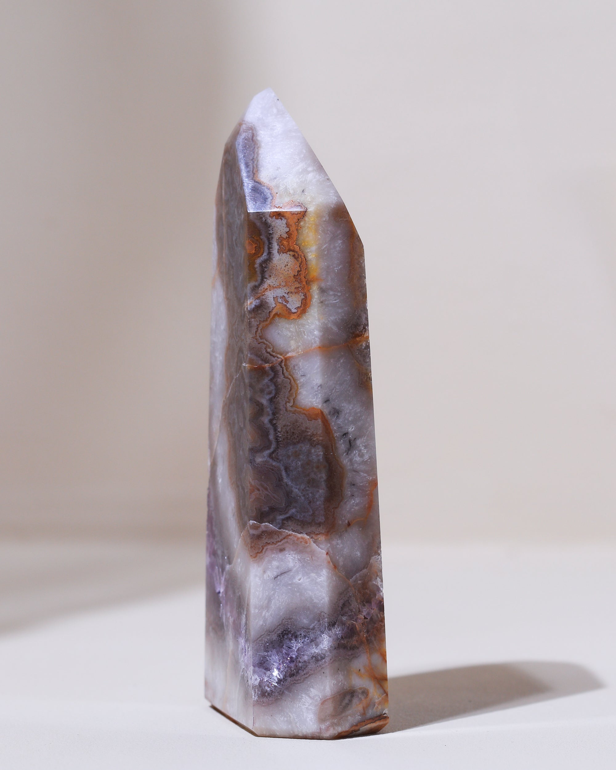 Agathyst Spitze (Achat mit Amethyst), Einzelstück