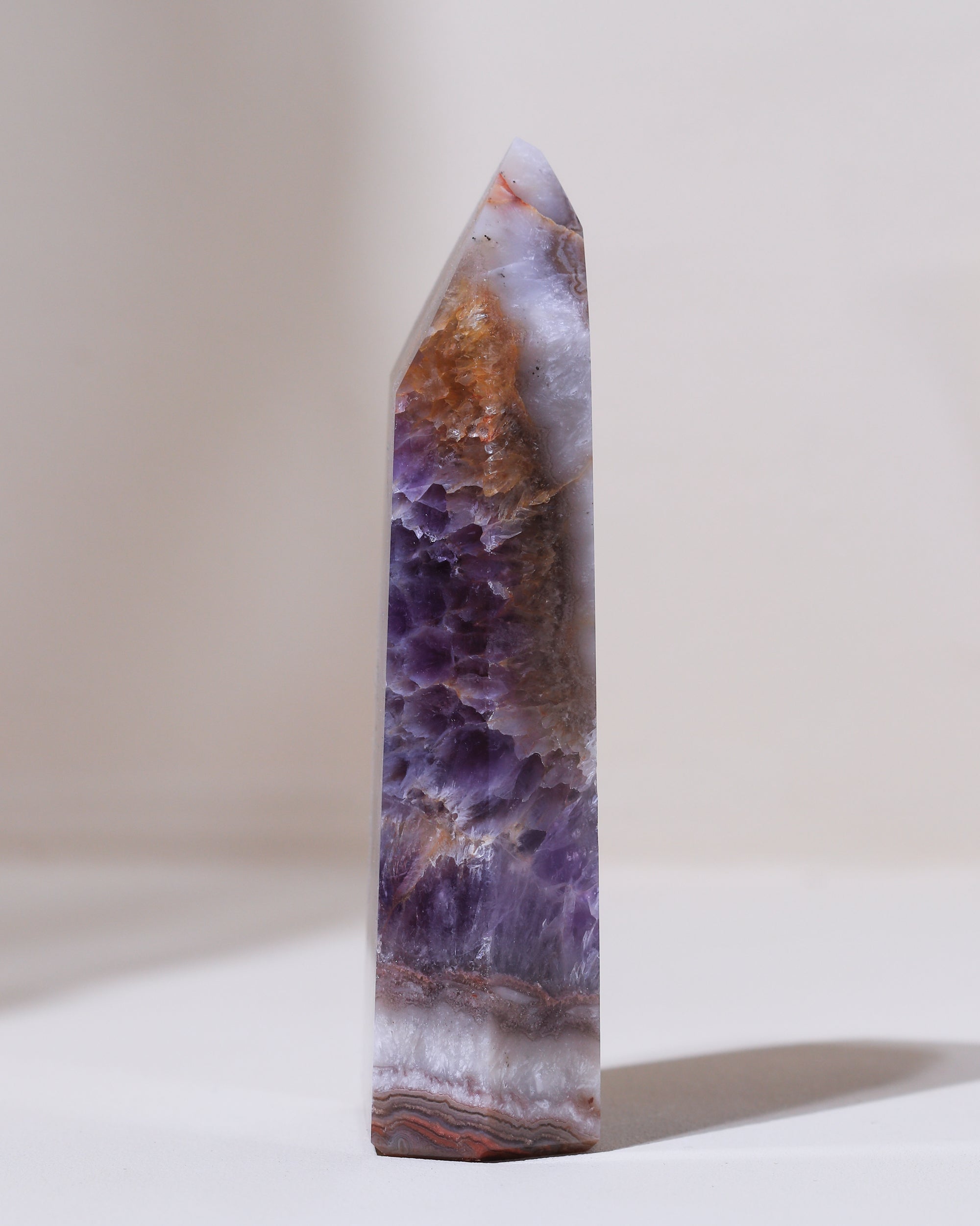 Agathyst Spitze (Achat mit Amethyst), Einzelstück