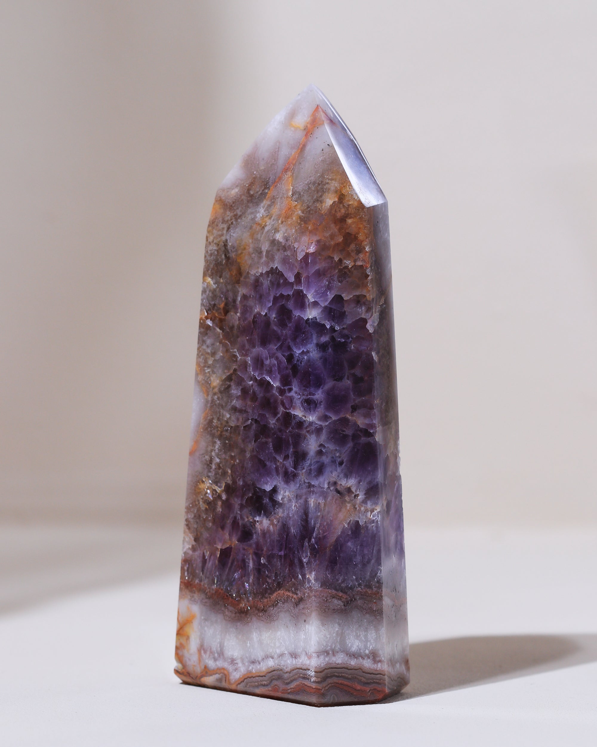 Agathyst Spitze (Achat mit Amethyst), Einzelstück