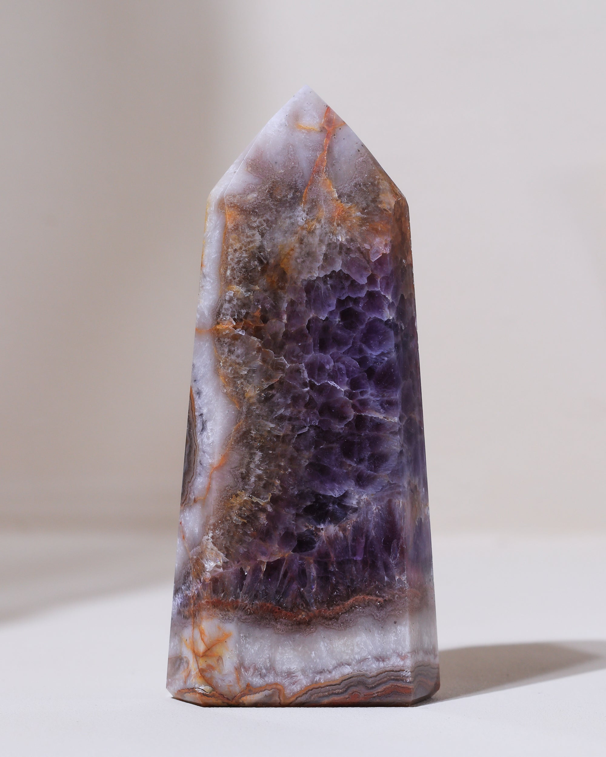 Agathyst Spitze (Achat mit Amethyst), Einzelstück