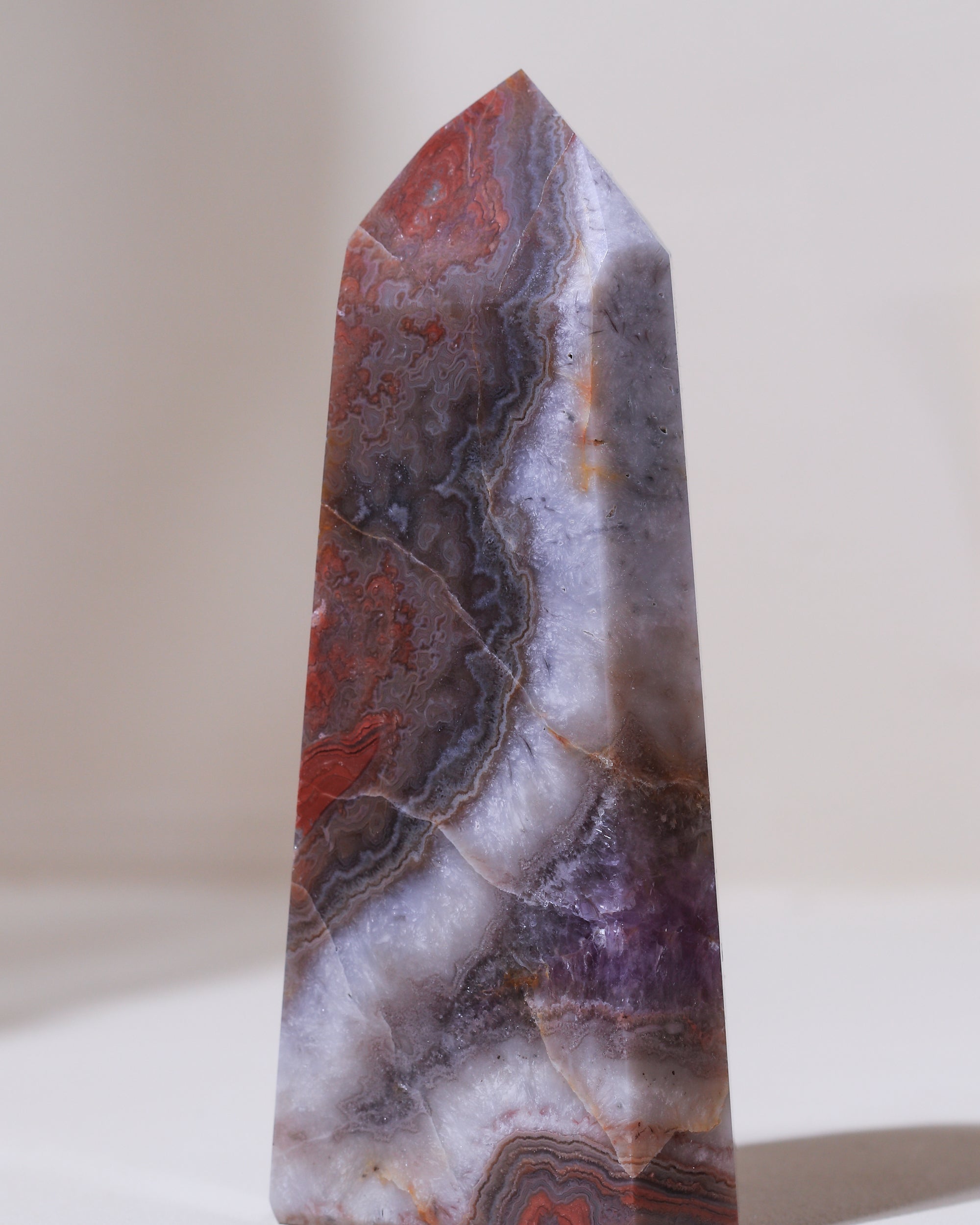 Agathyst Spitze (Achat mit Amethyst), Einzelstück