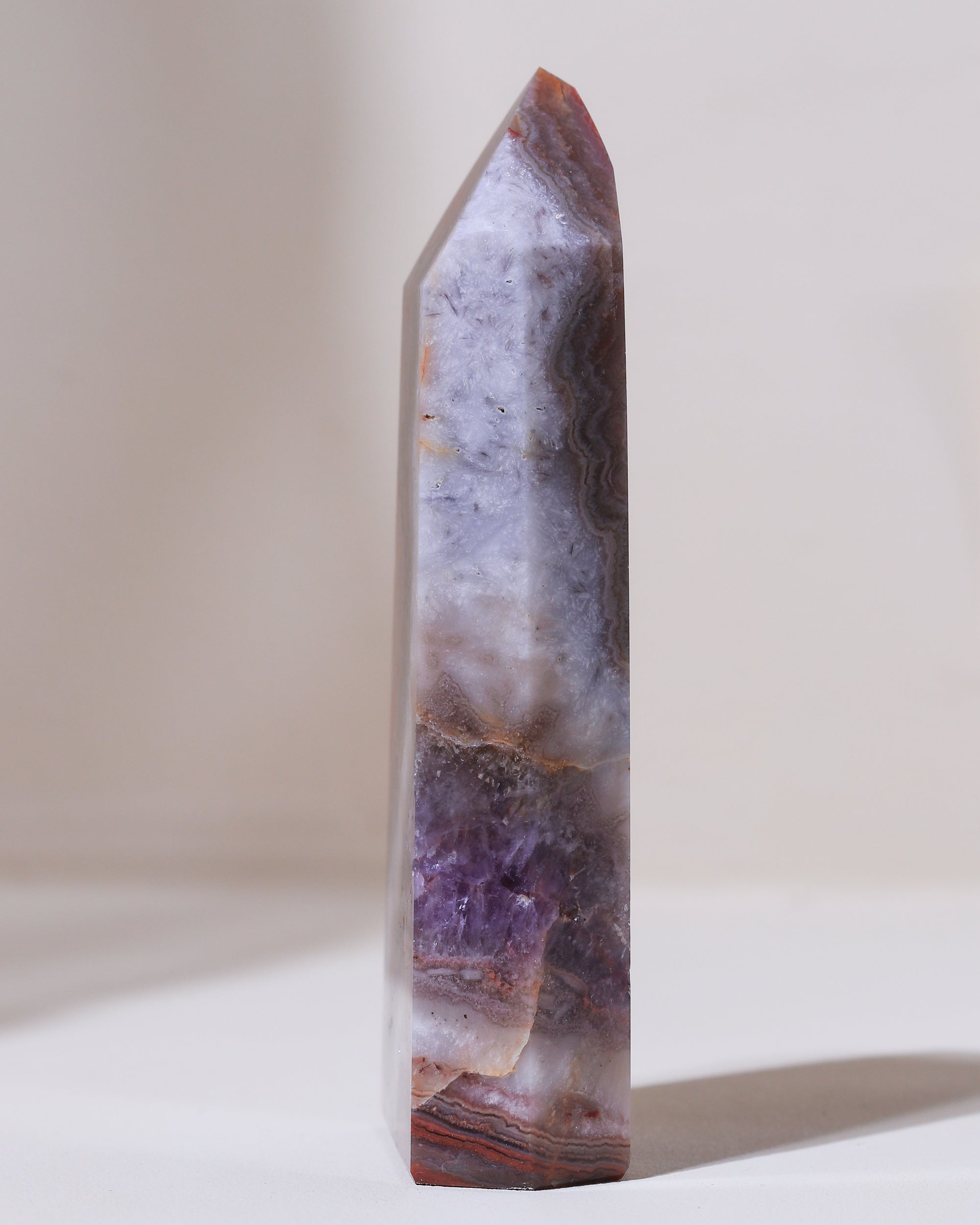 Agathyst Spitze (Achat mit Amethyst), Einzelstück