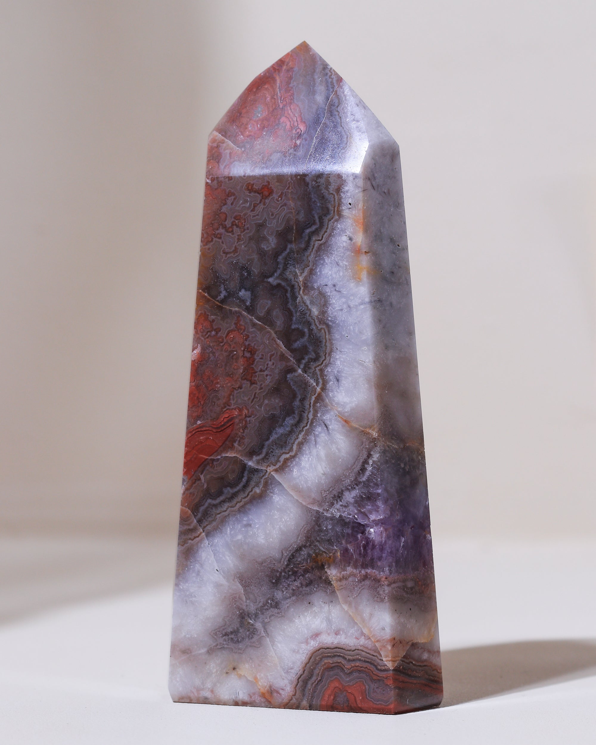 Agathyst Spitze (Achat mit Amethyst), Einzelstück