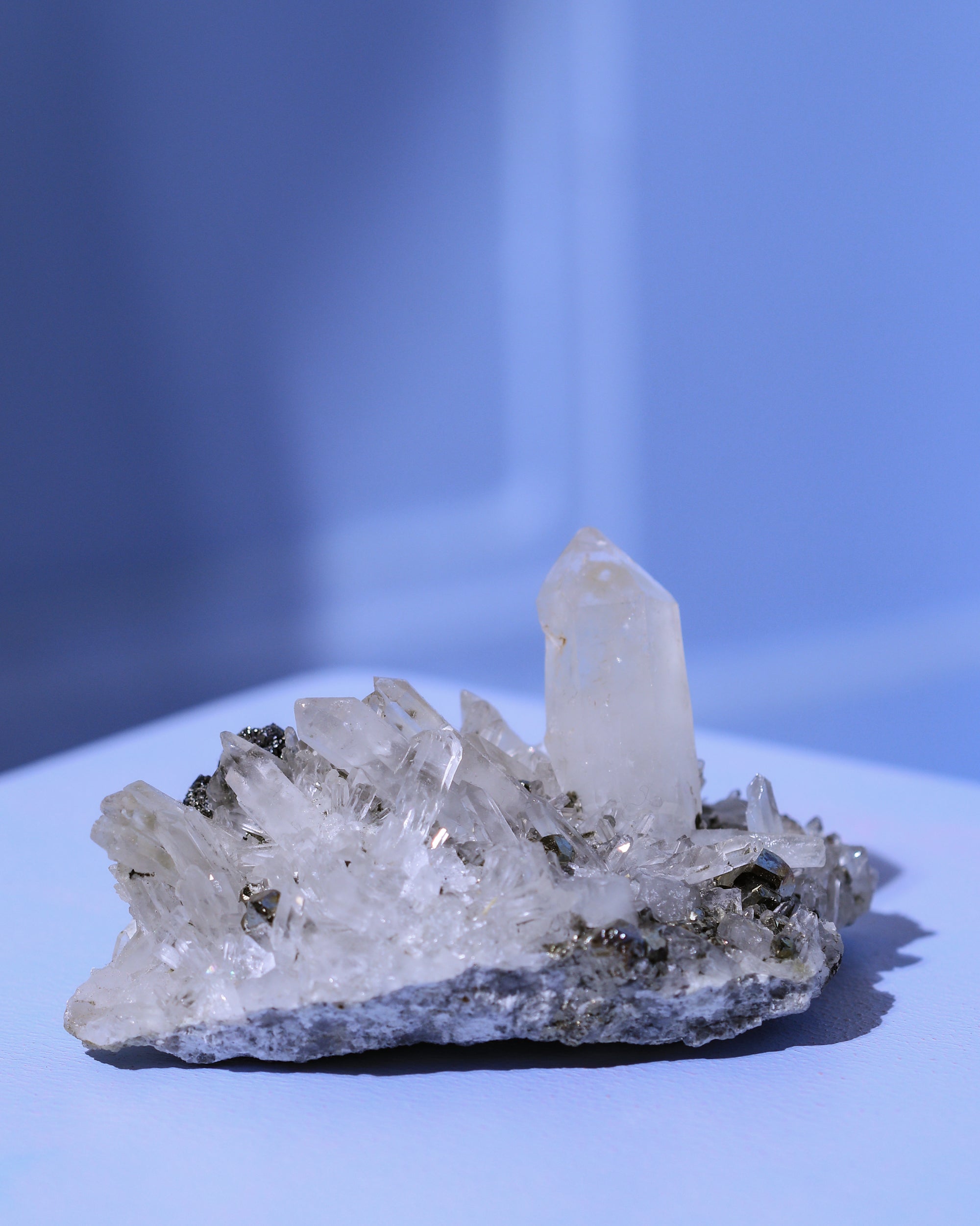 Bergkristall mit Pyrit, Einzelstück