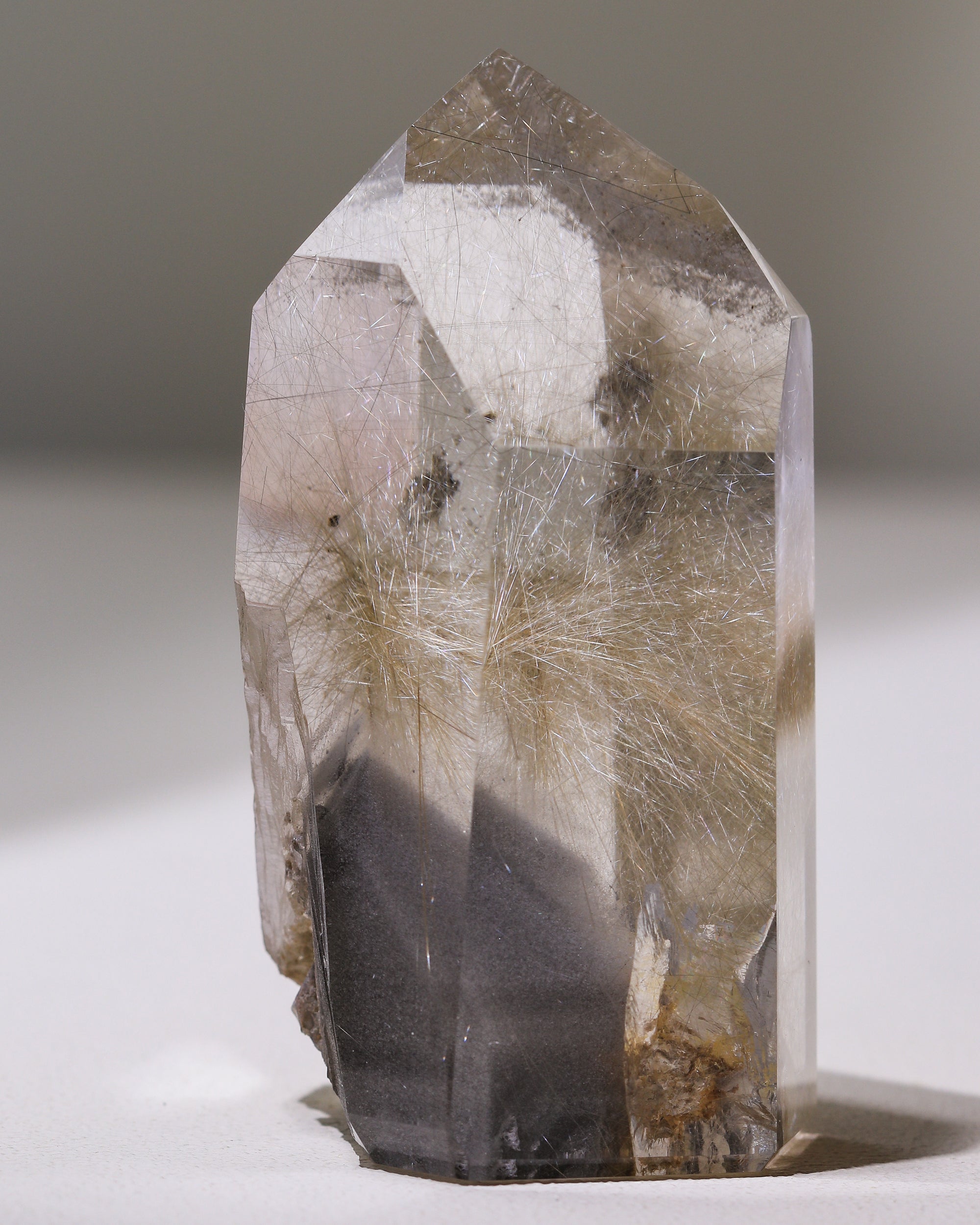 Rutilated Quartz Point with Phantom, Single Piece