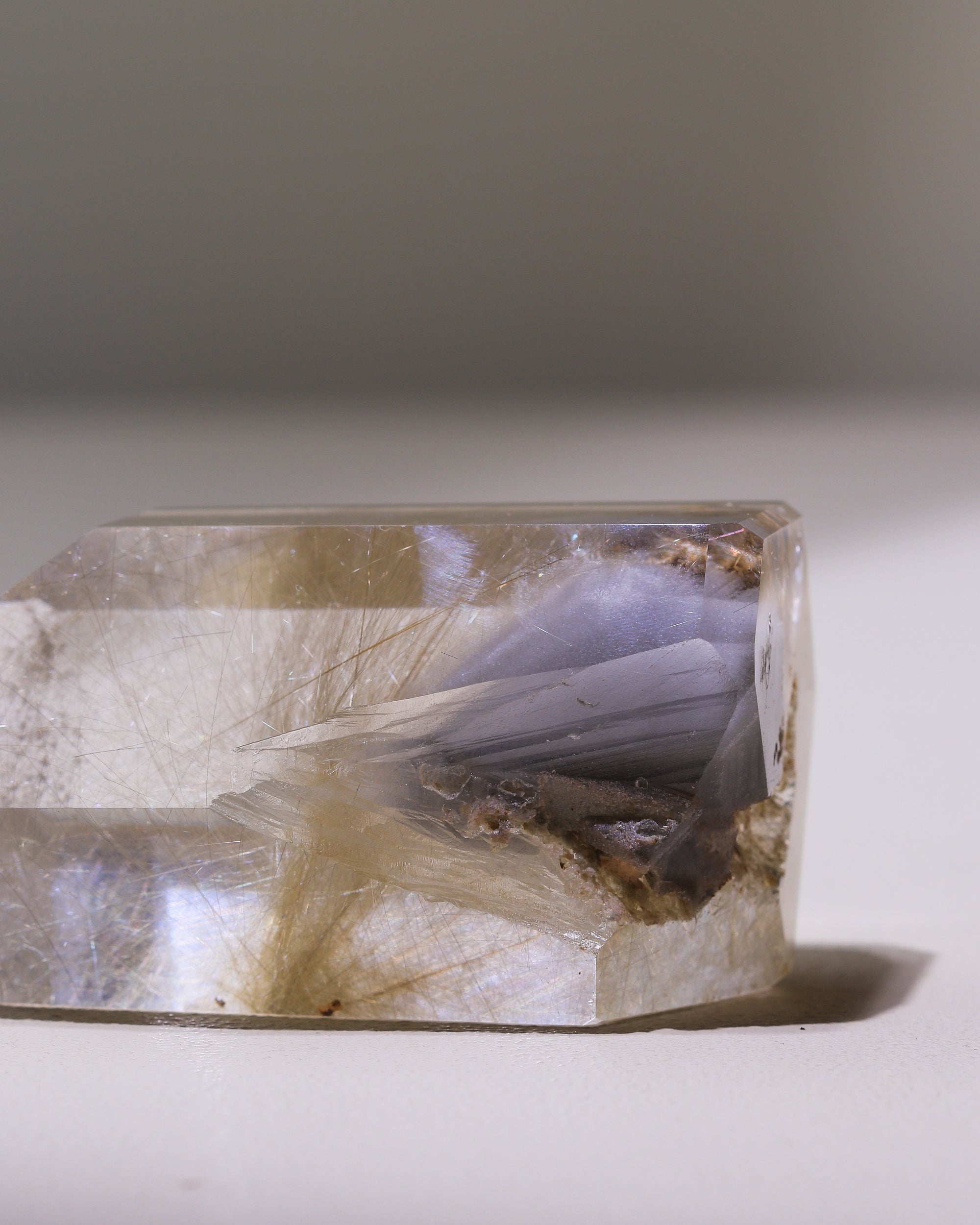 Rutilated Quartz Point with Phantom, Single Piece