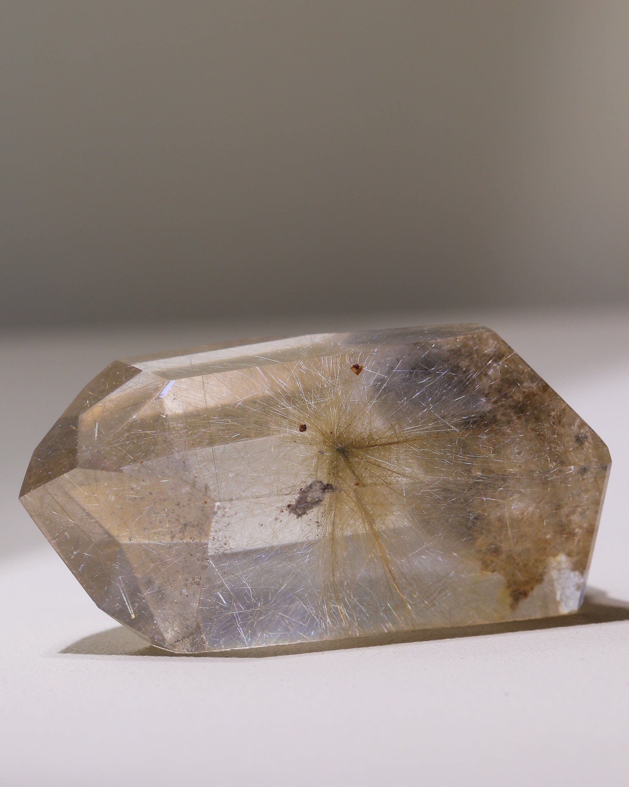 Rutilated Quartz Point with Phantom, Single Piece