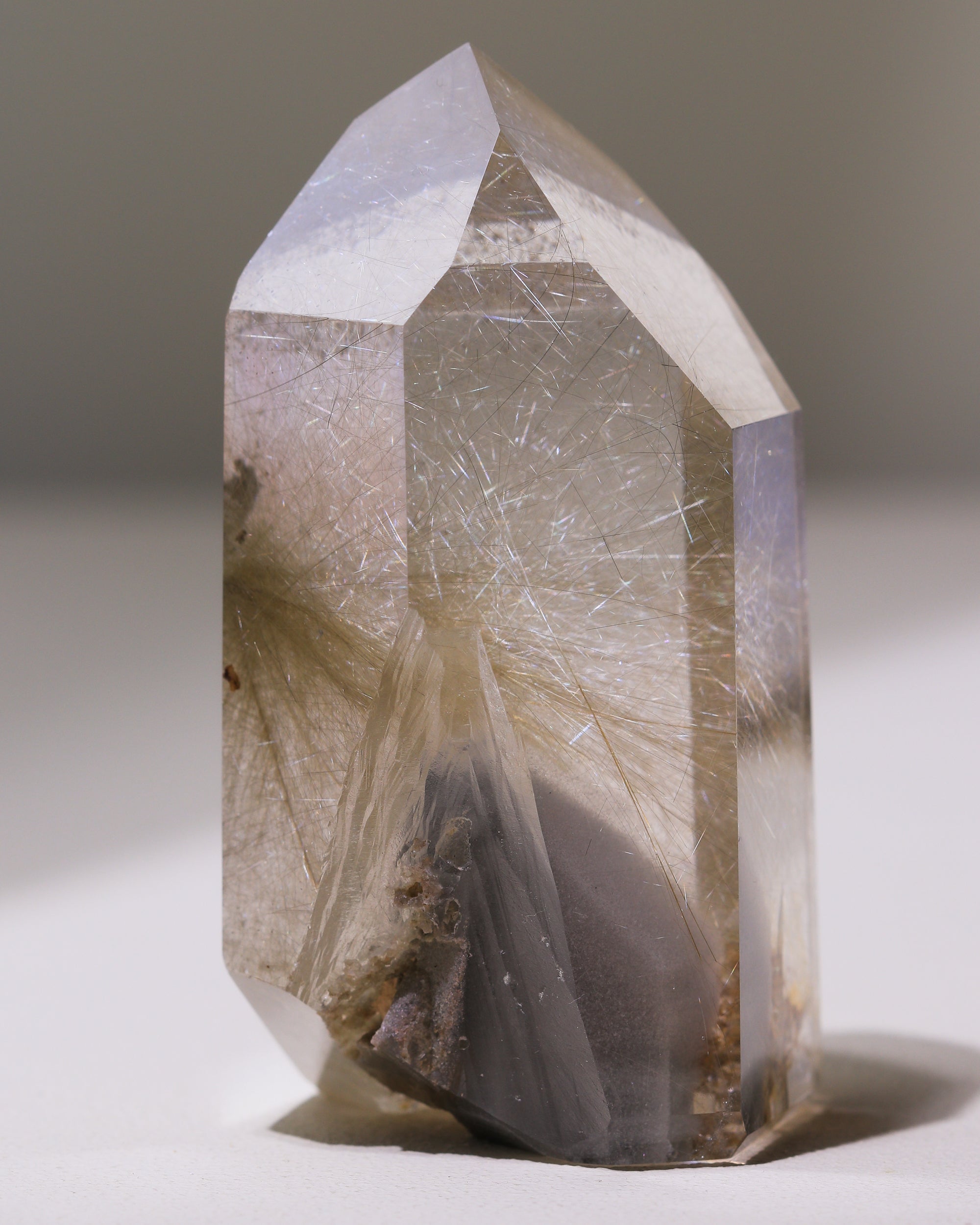 Rutilated Quartz Point with Phantom, Single Piece