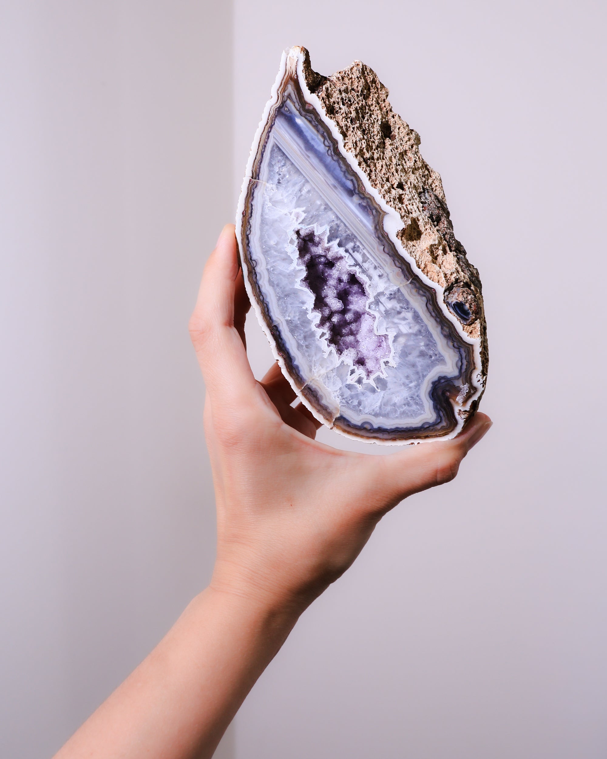 Achat mit Amethyst, Einzelstück