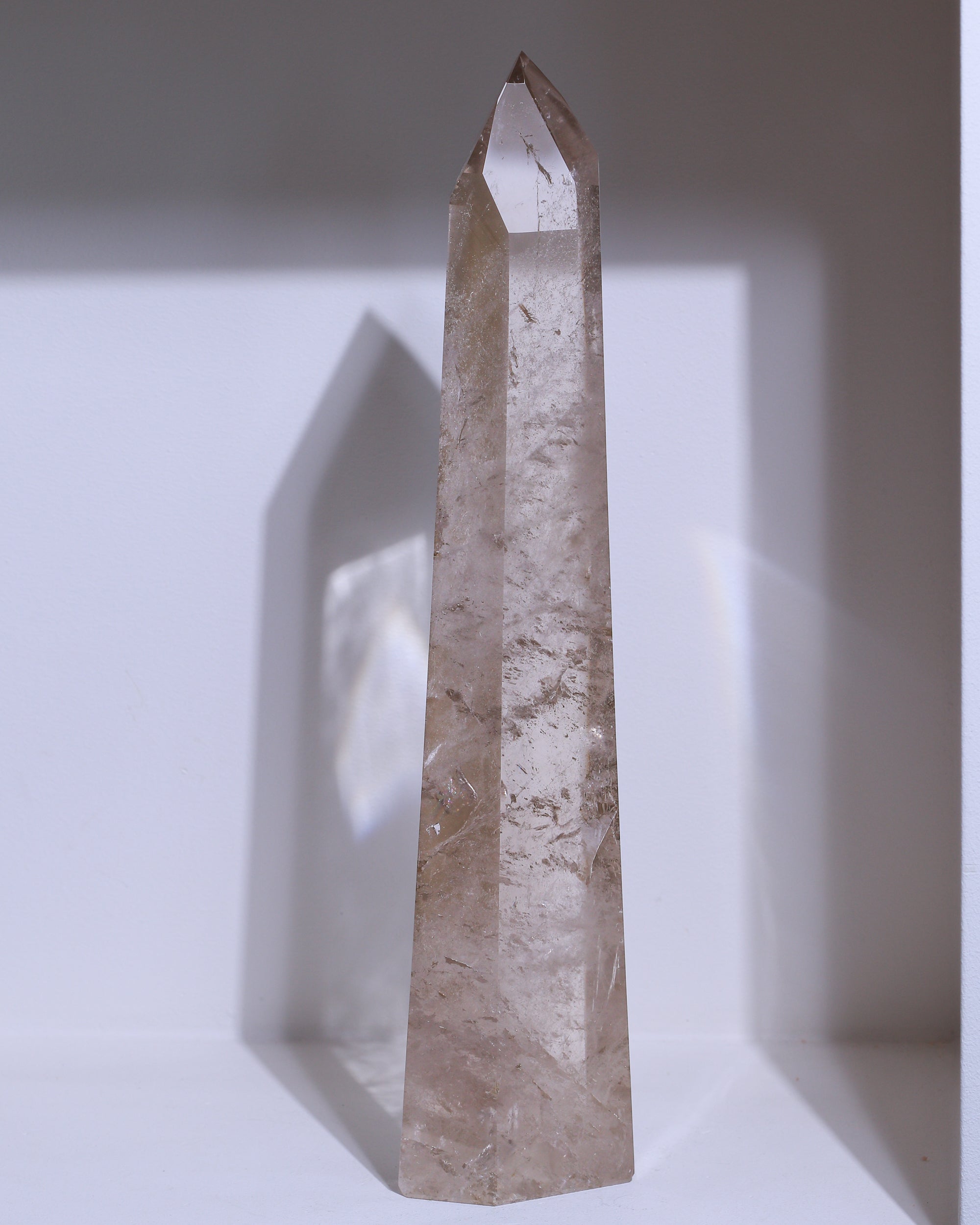 Pointe de quartz fumé XL, pièce unique