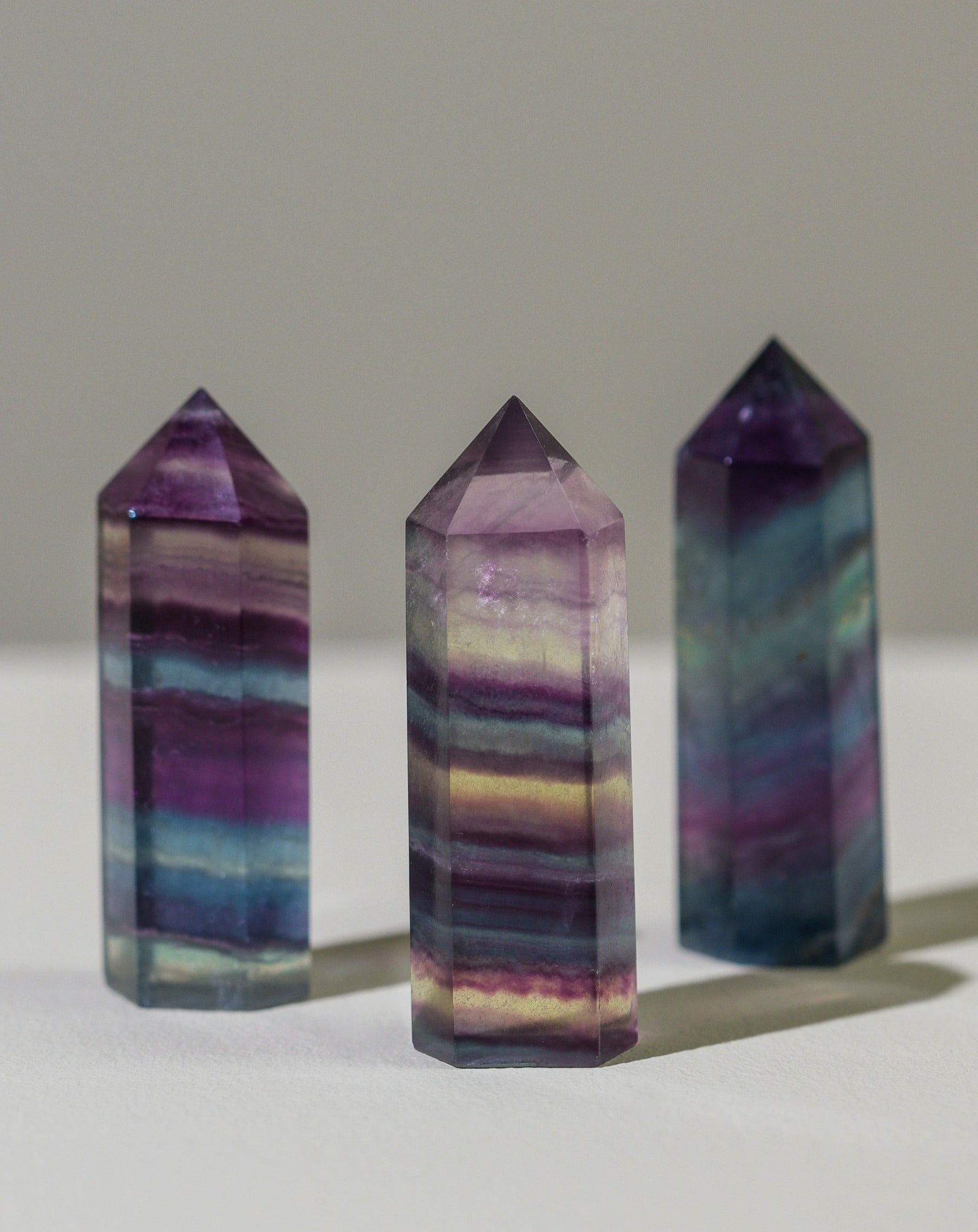 Mini Rainbow Fluorite points