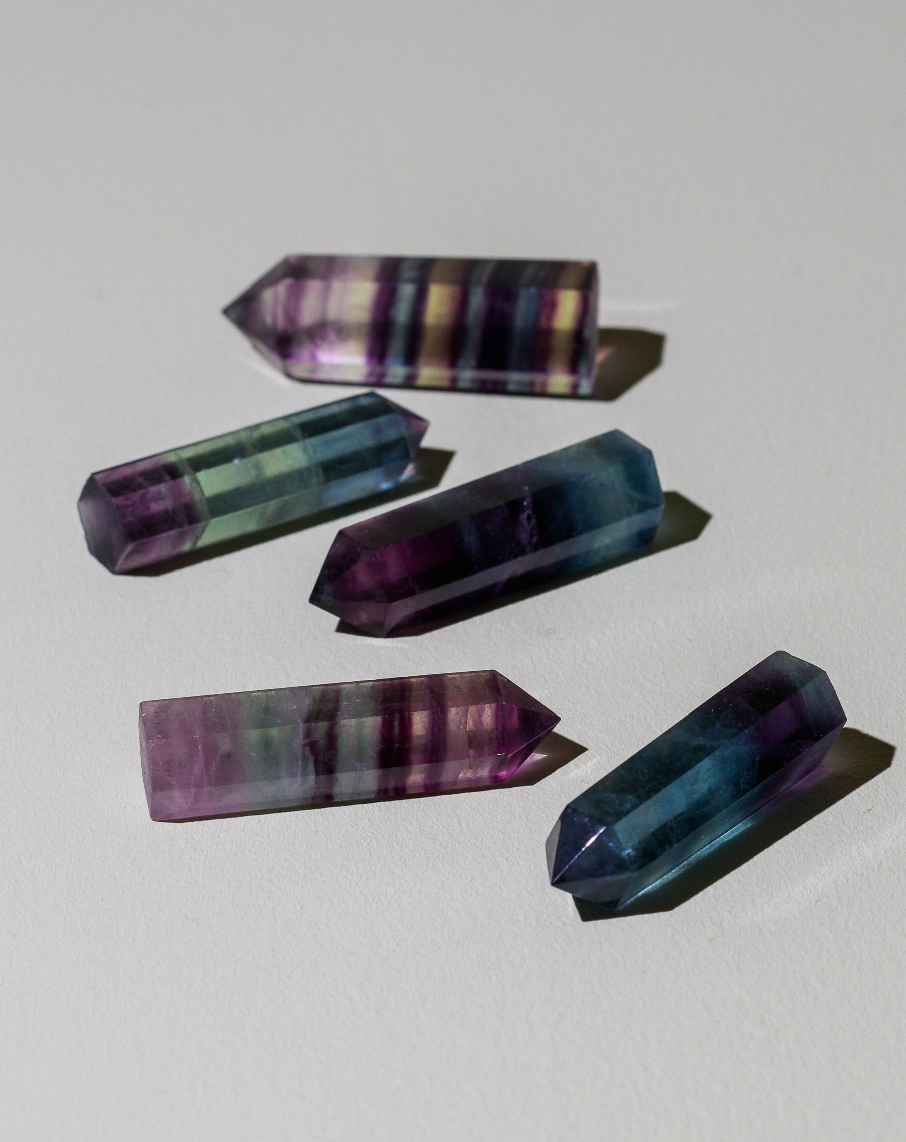 Mini Rainbow Fluorite points