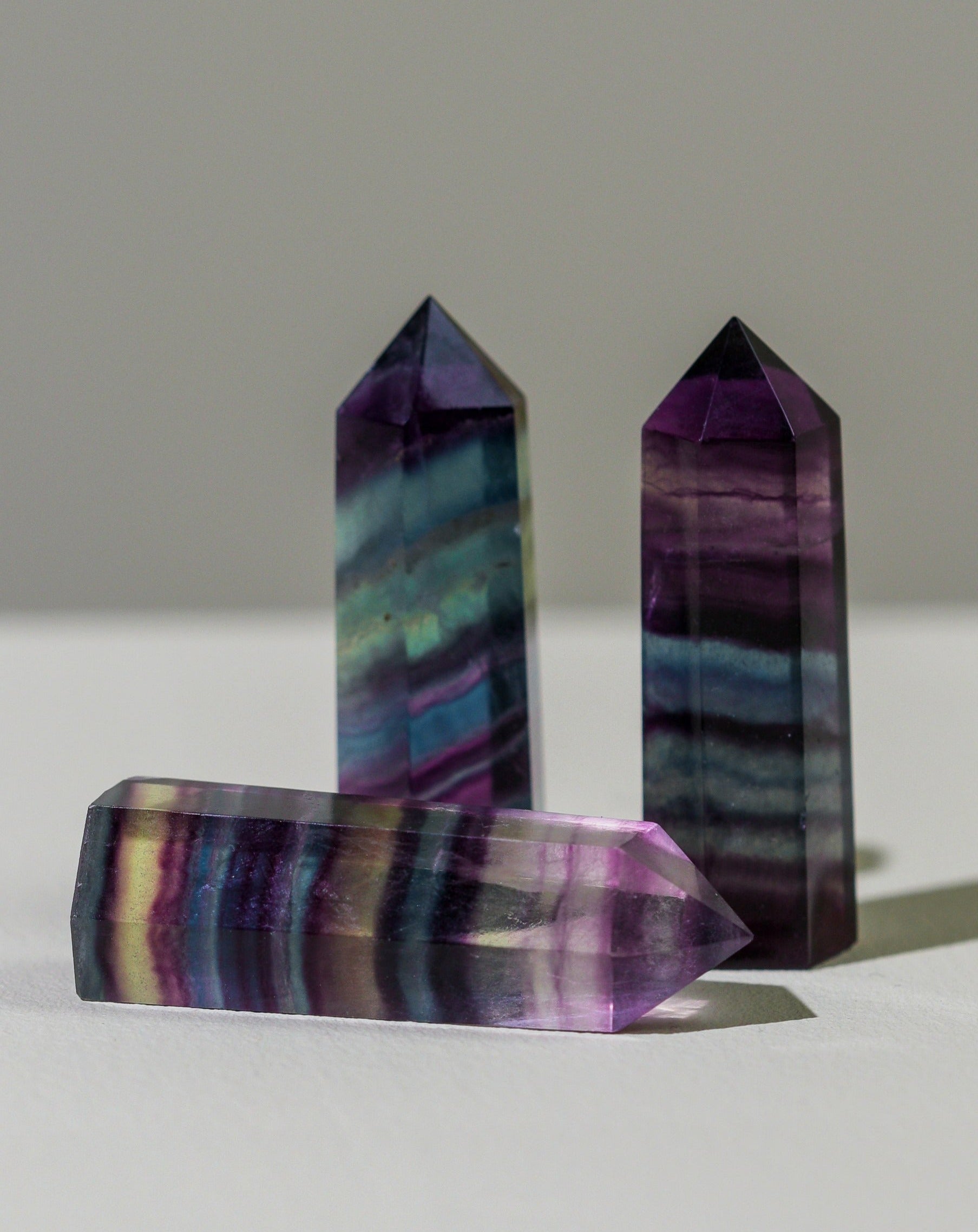 Mini Rainbow Fluorite points