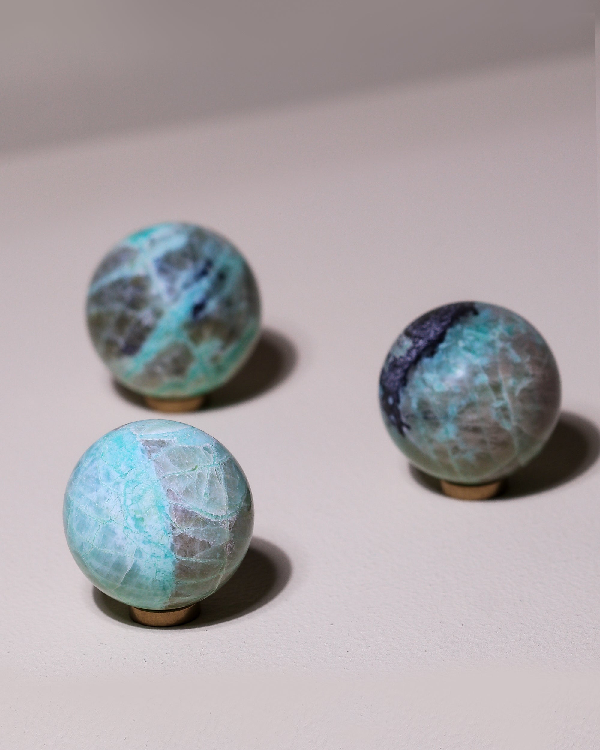 Mini green moonstone sphere