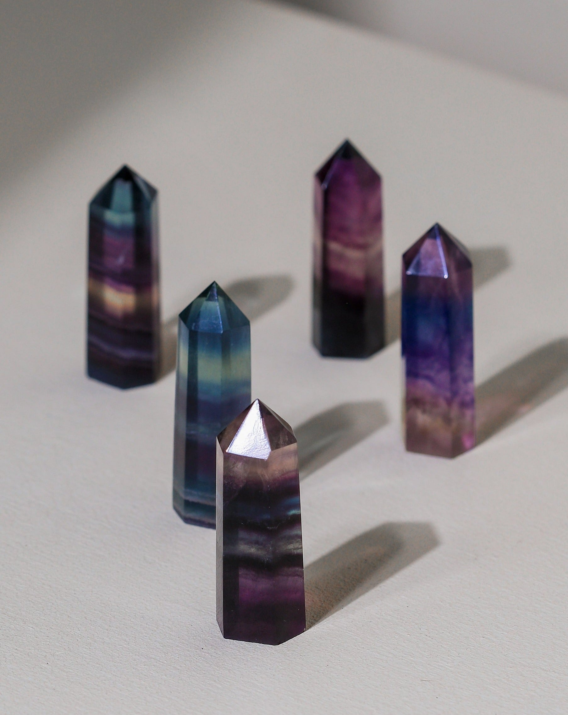 Mini Rainbow Fluorite points