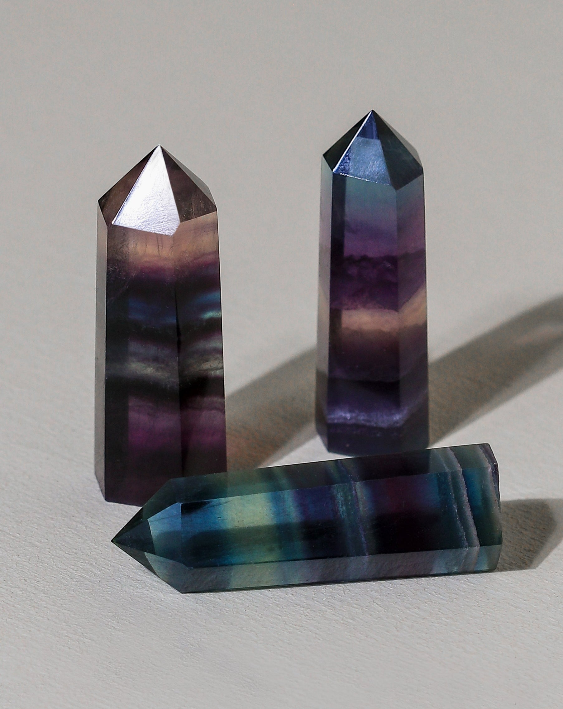 Mini Rainbow Fluorite points