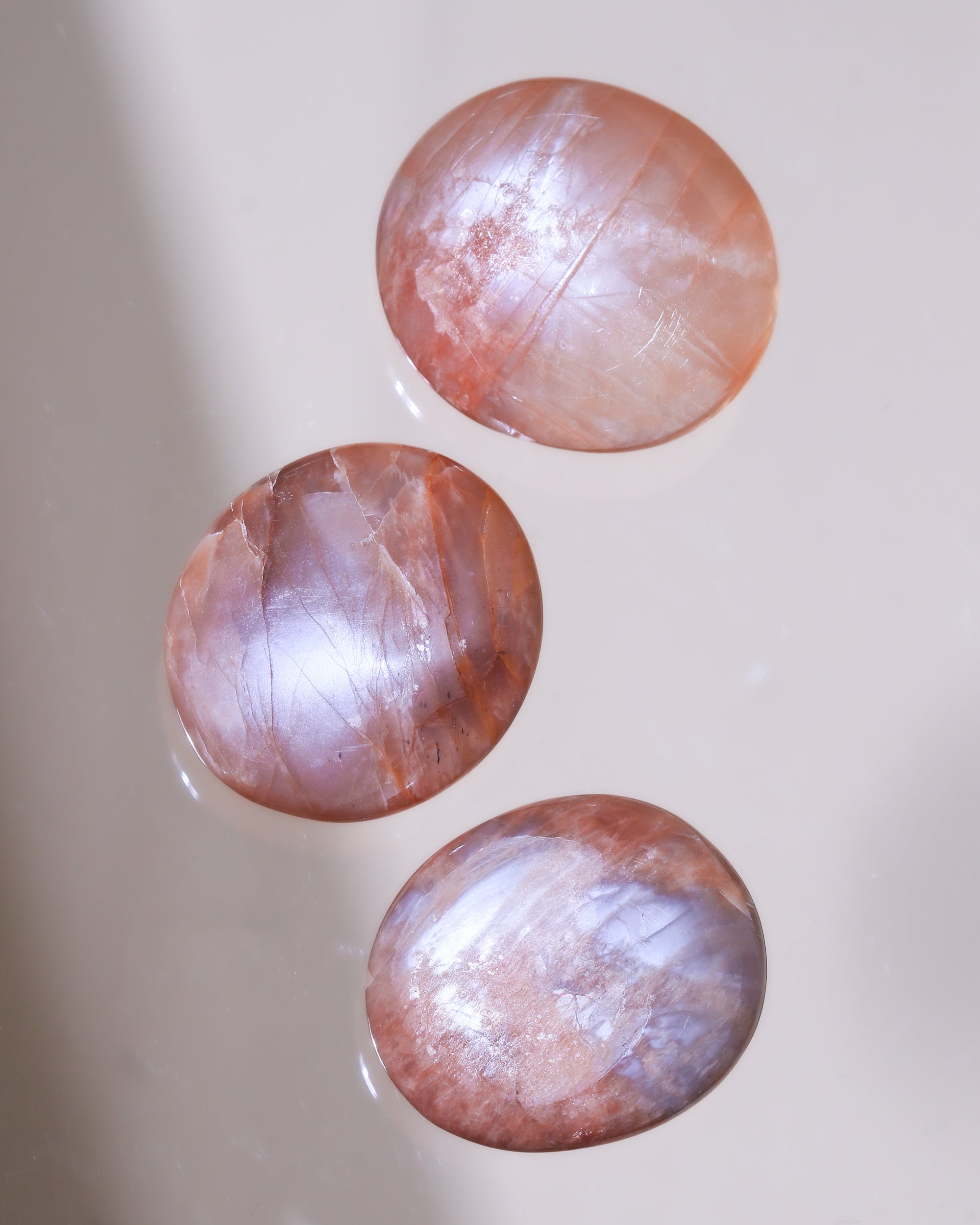 Apricot Moonstone tumbled stone 