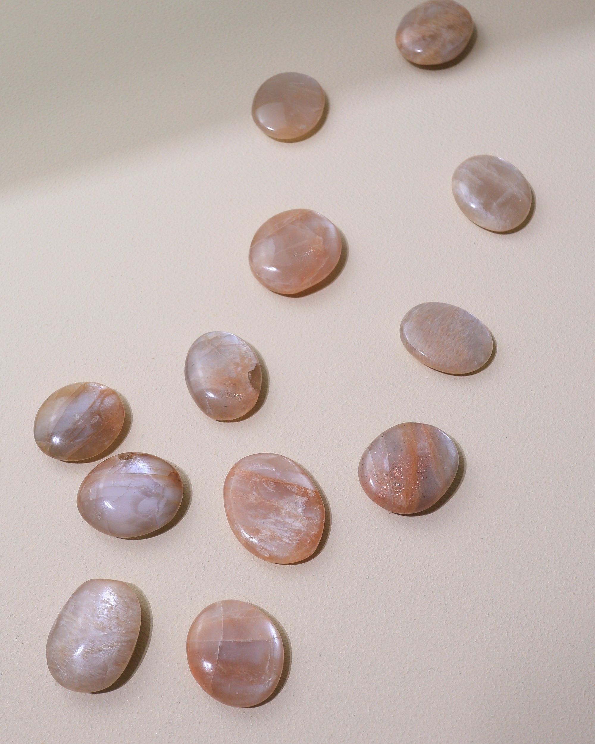 Apricot Moonstone tumbled stone 