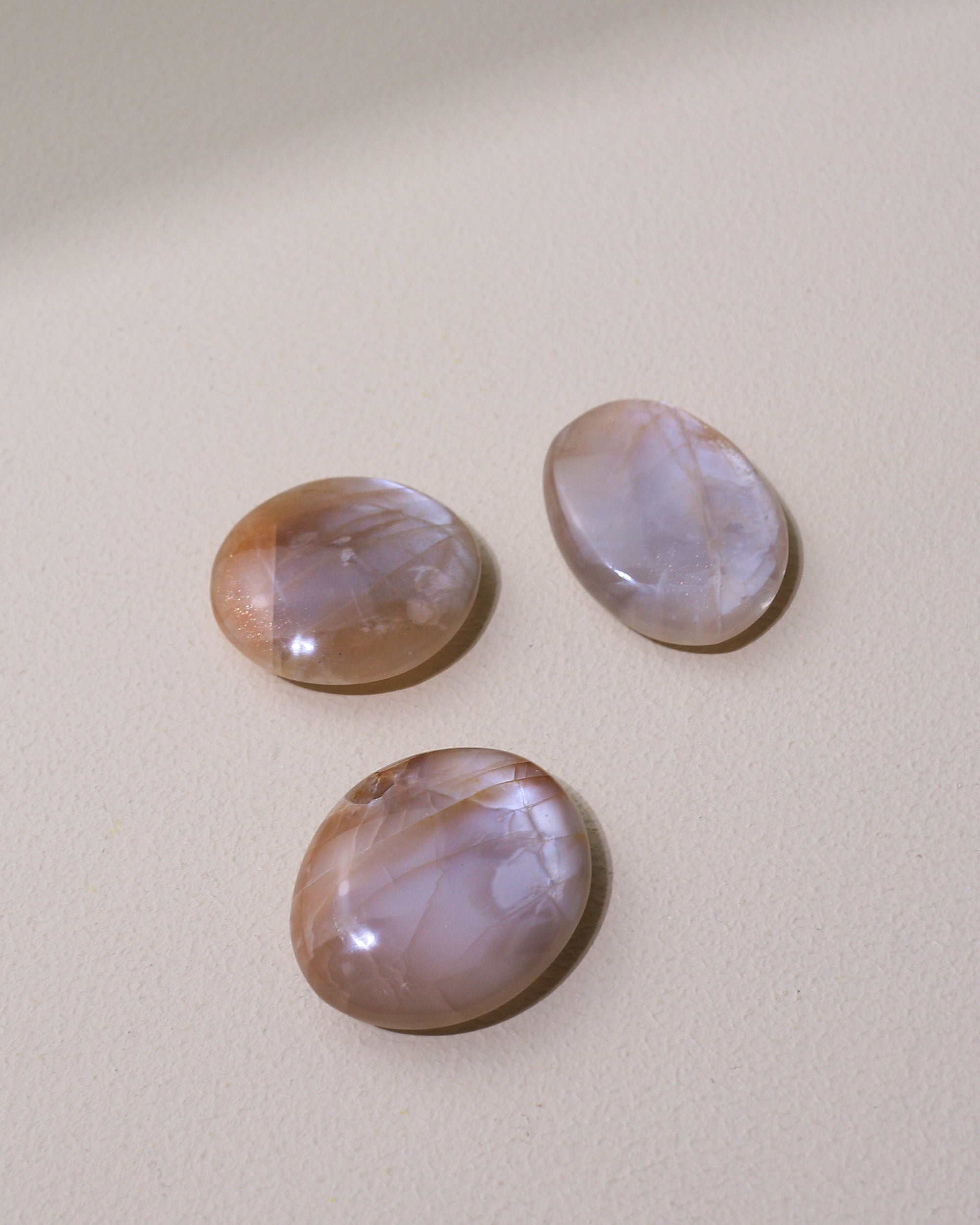 Apricot Moonstone tumbled stone 