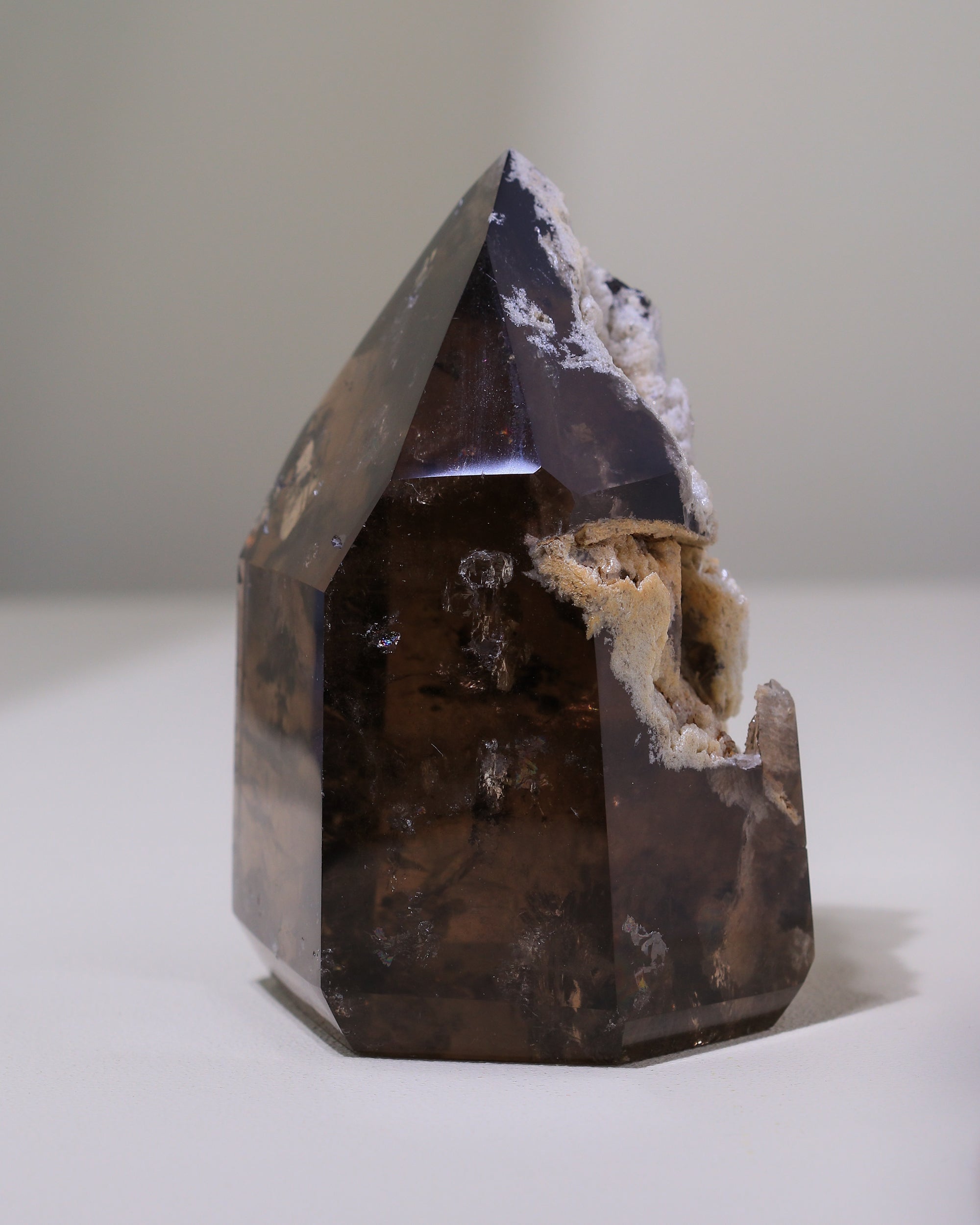 large smoky quartz point, unique piece