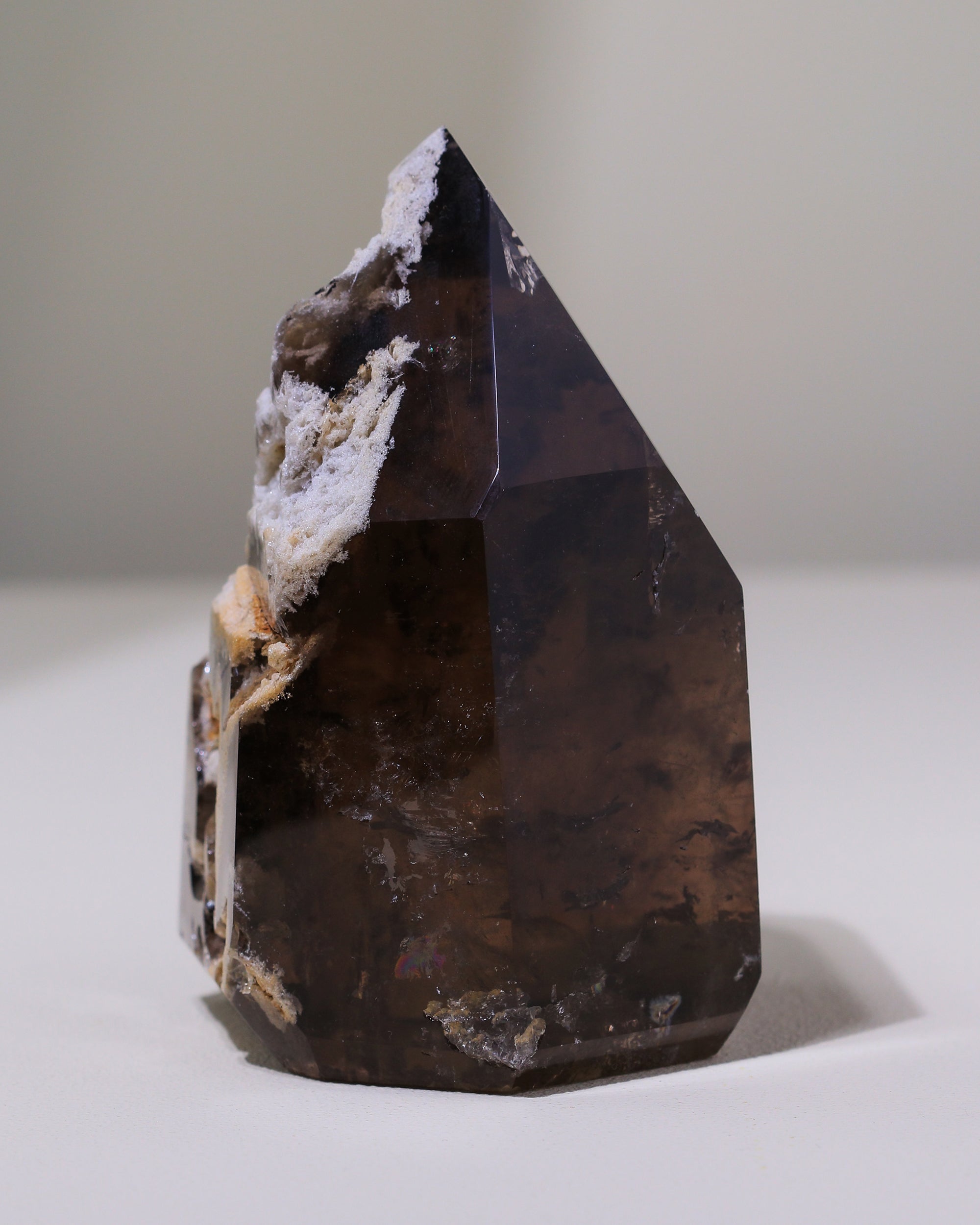 large smoky quartz point, unique piece