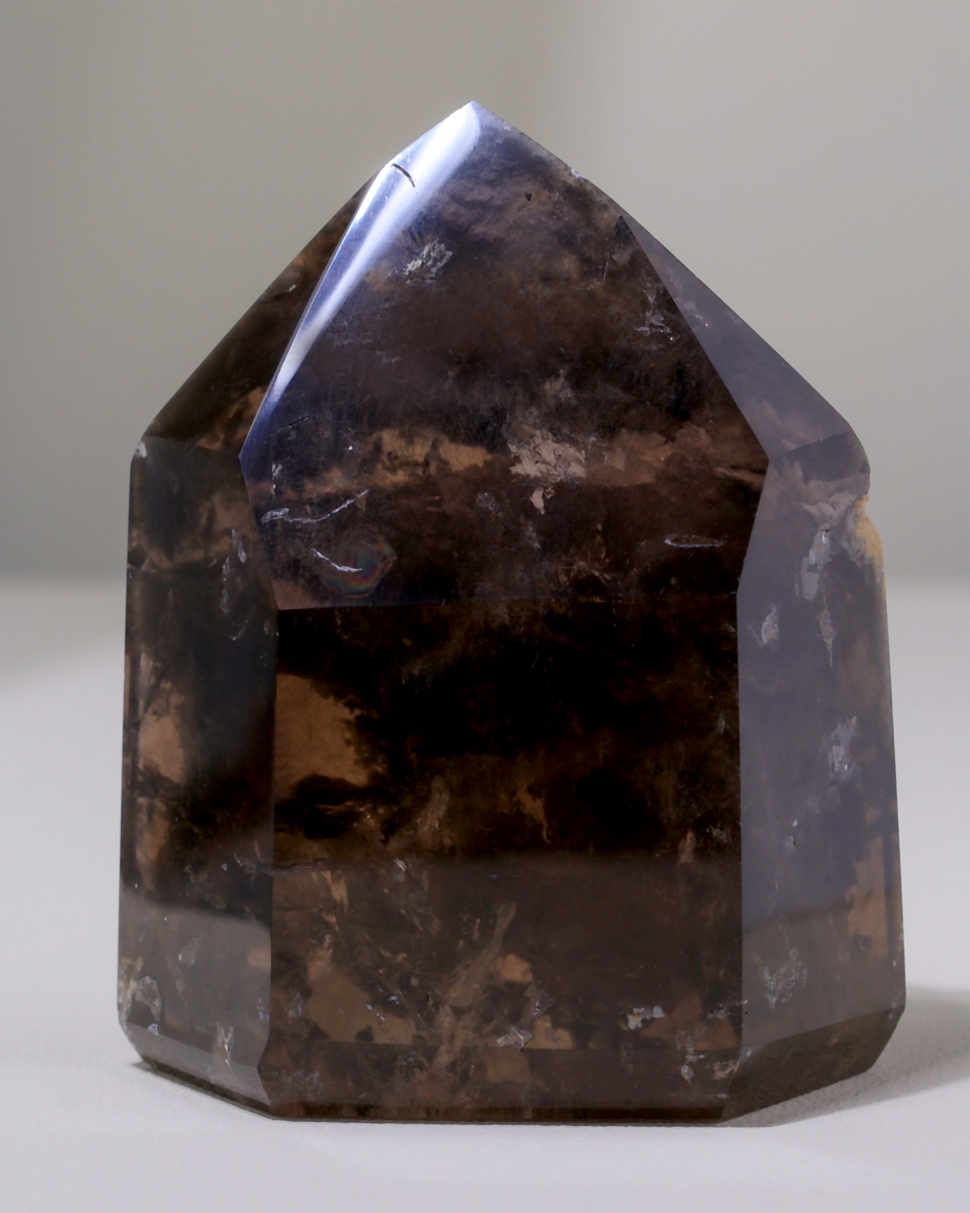 large smoky quartz point, unique piece