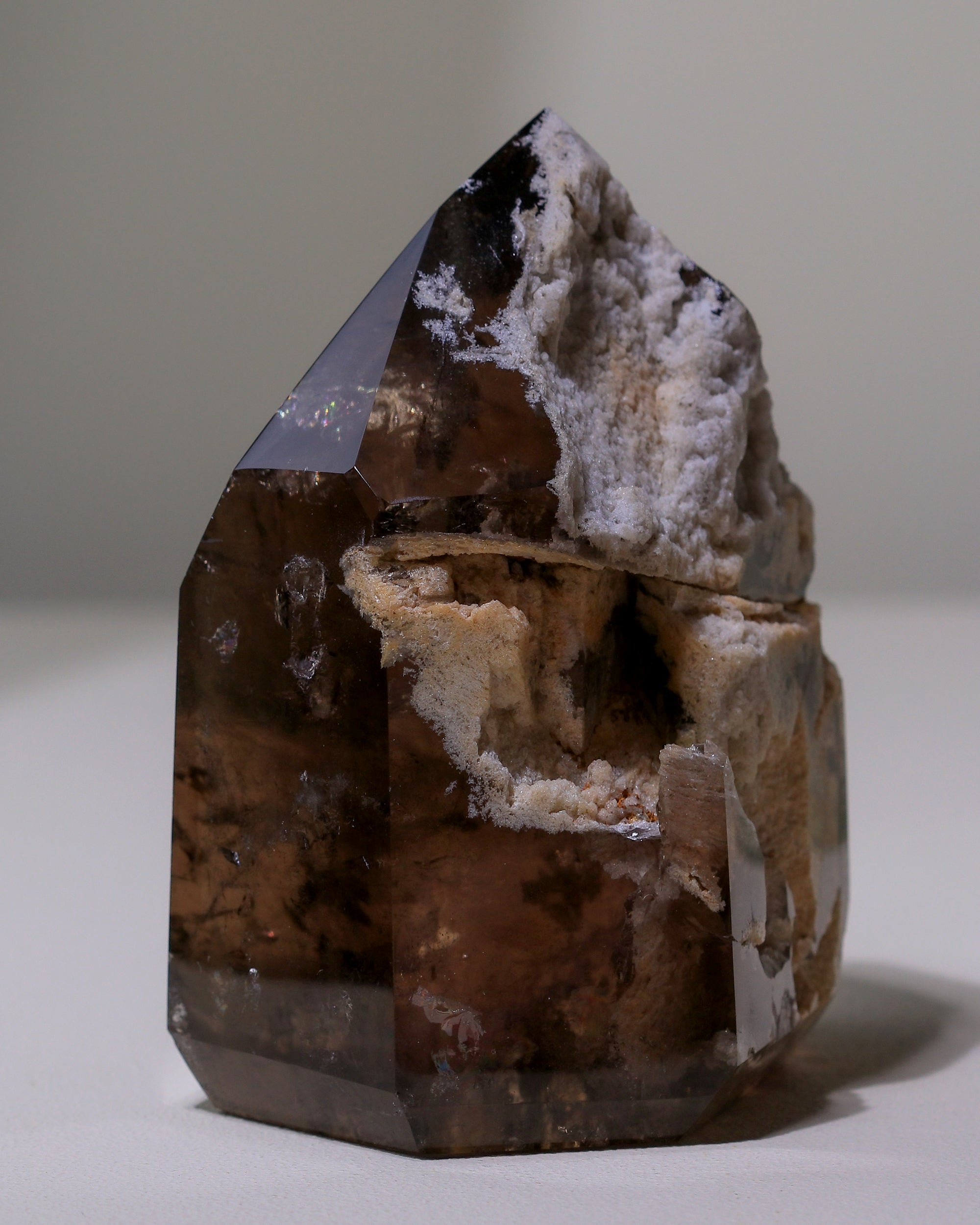 large smoky quartz point, unique piece