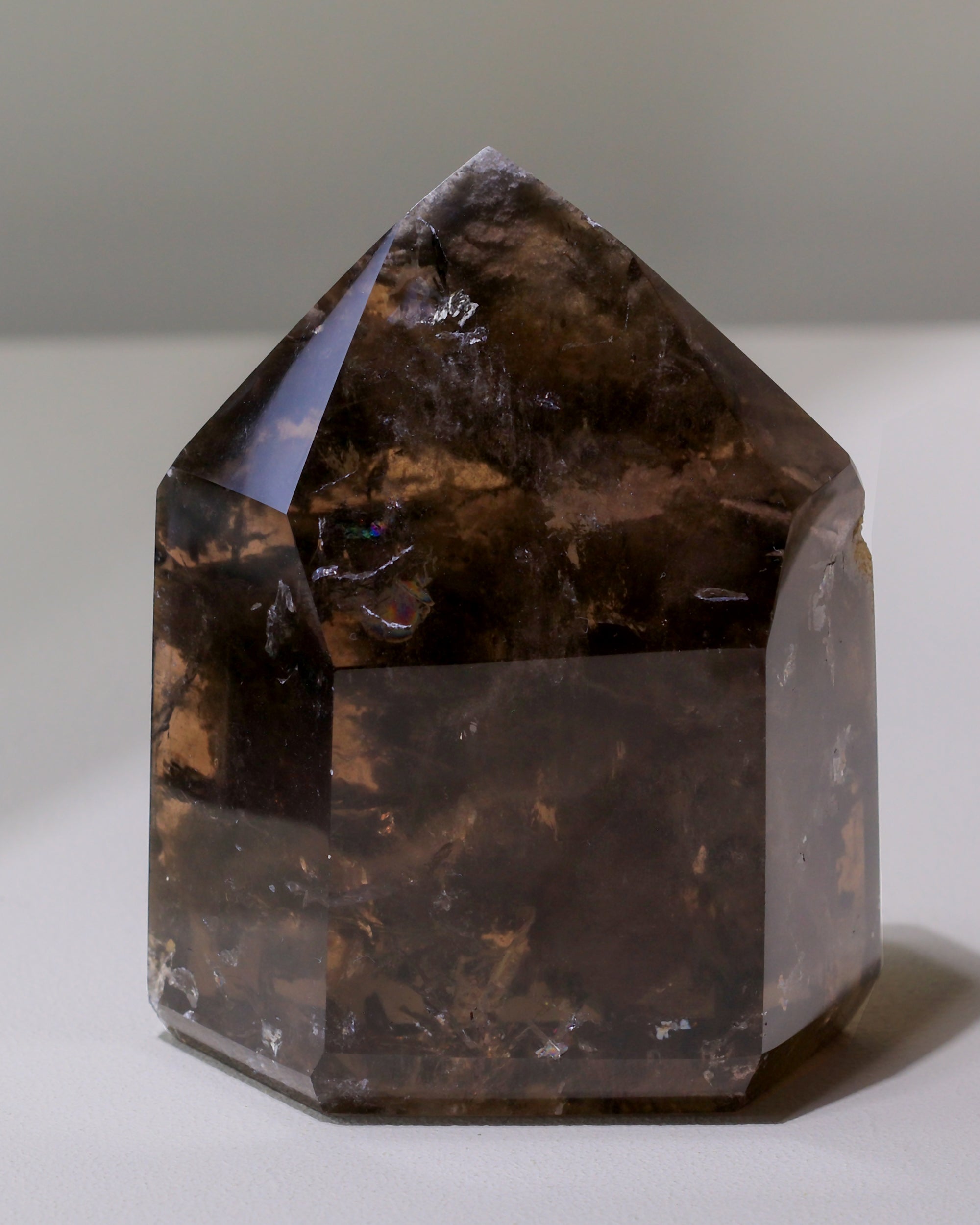 large smoky quartz point, unique piece