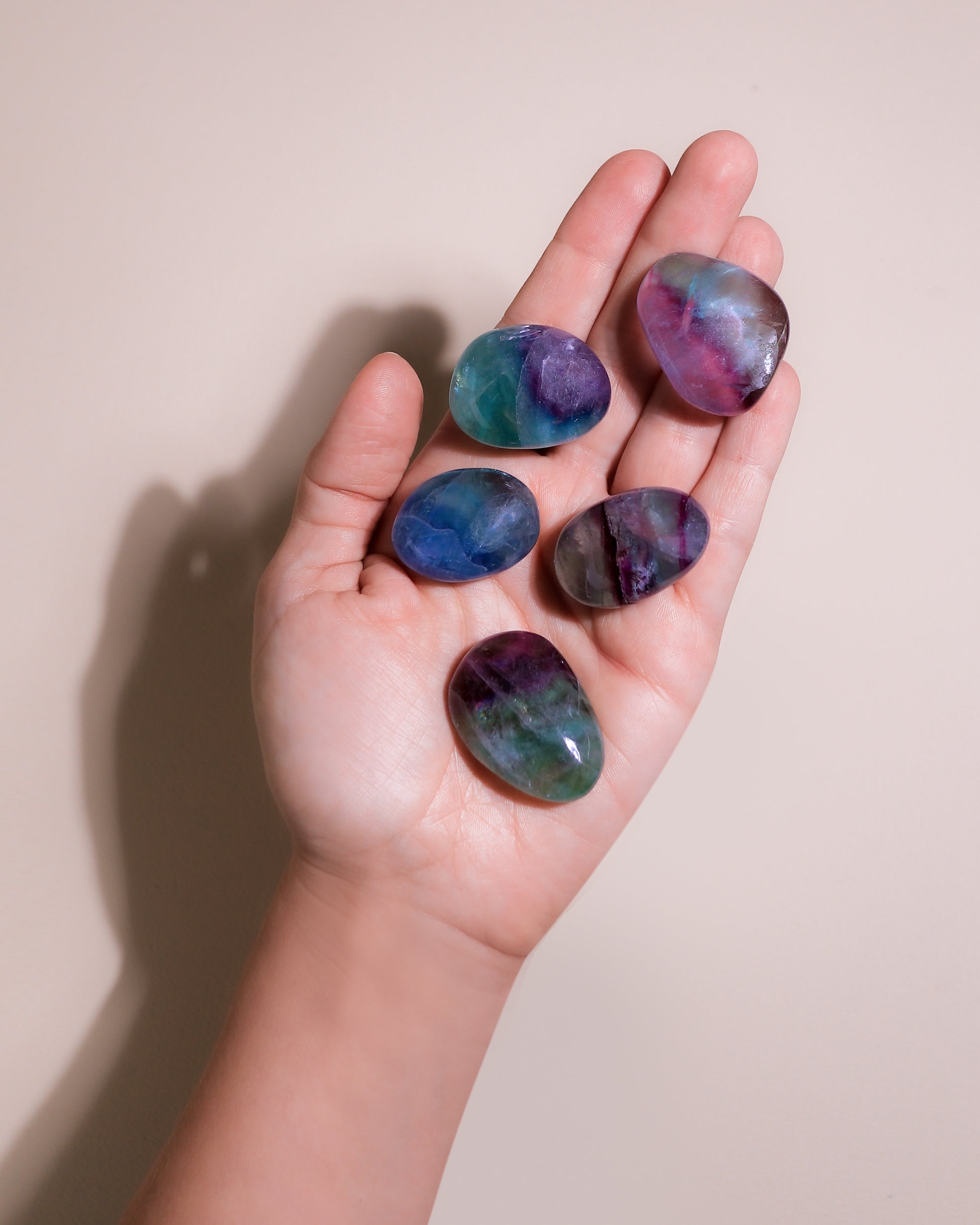 Rainbow Fluorite tumbled stone