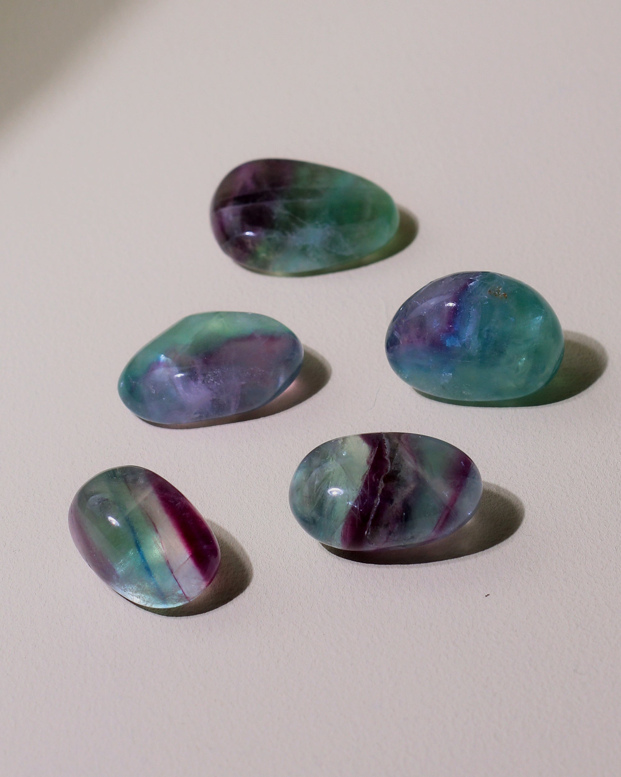 Rainbow Fluorite tumbled stone